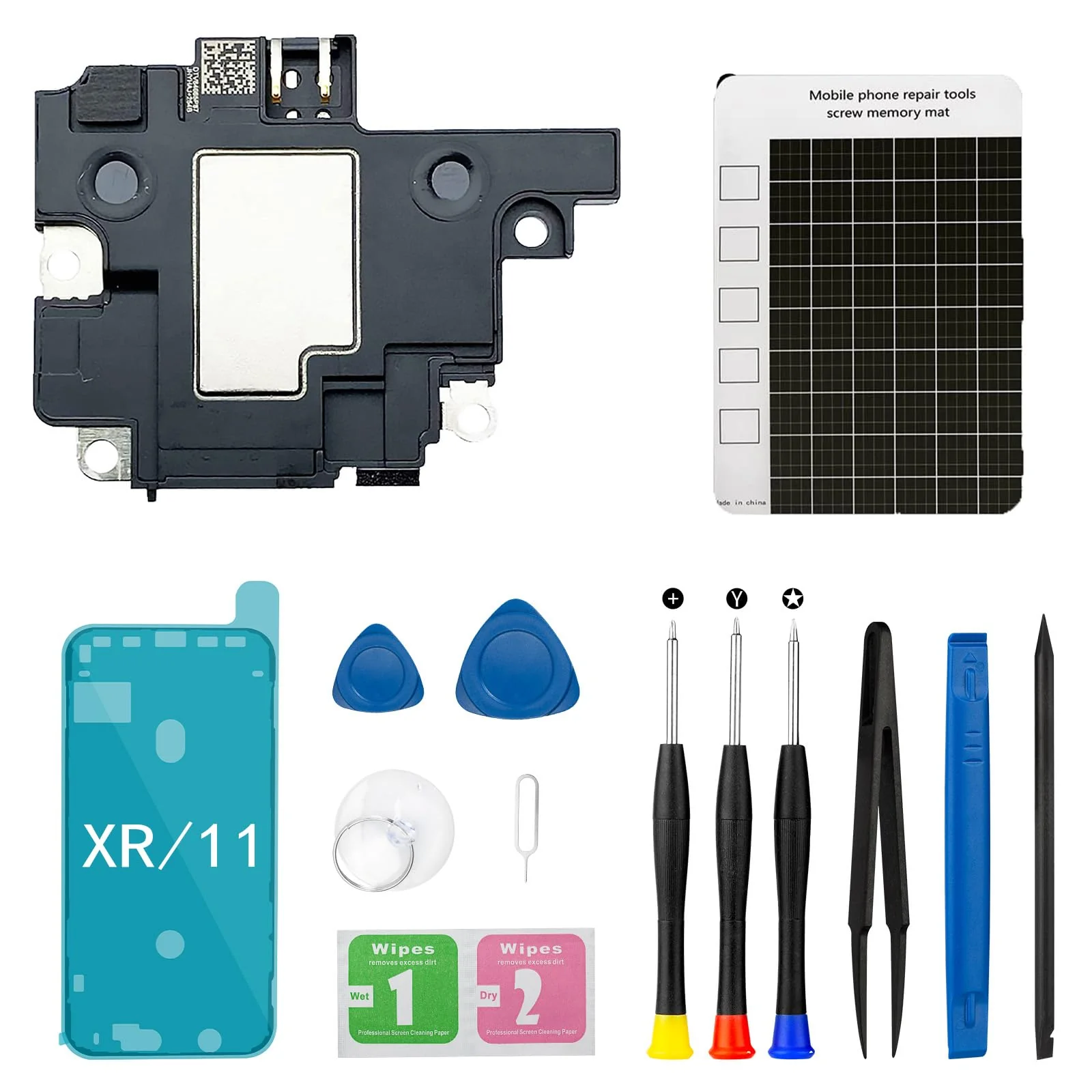 for iPhone XR Loud Speaker Replacement for iPhone 11 Loud speaker Sound Buzzer Ringer with a Full Set Repair Tool Kit A1984, A2105, A2106, A2108, A2111, A2223, A2221