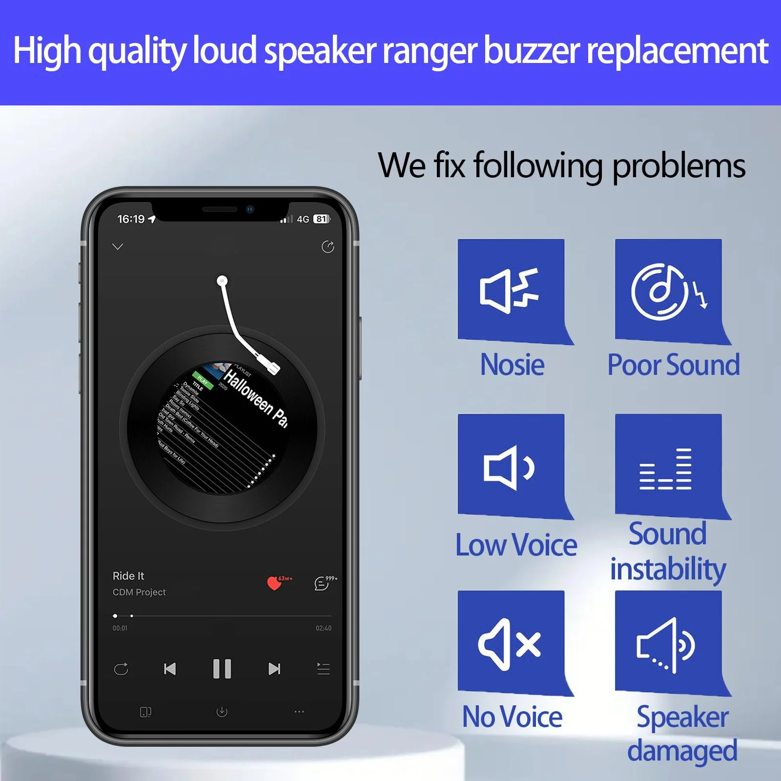 for iPhone XR Loud Speaker Replacement for iPhone 11 Loud speaker Sound Buzzer Ringer with a Full Set Repair Tool Kit A1984, A2105, A2106, A2108, A2111, A2223, A2221 - Image 5