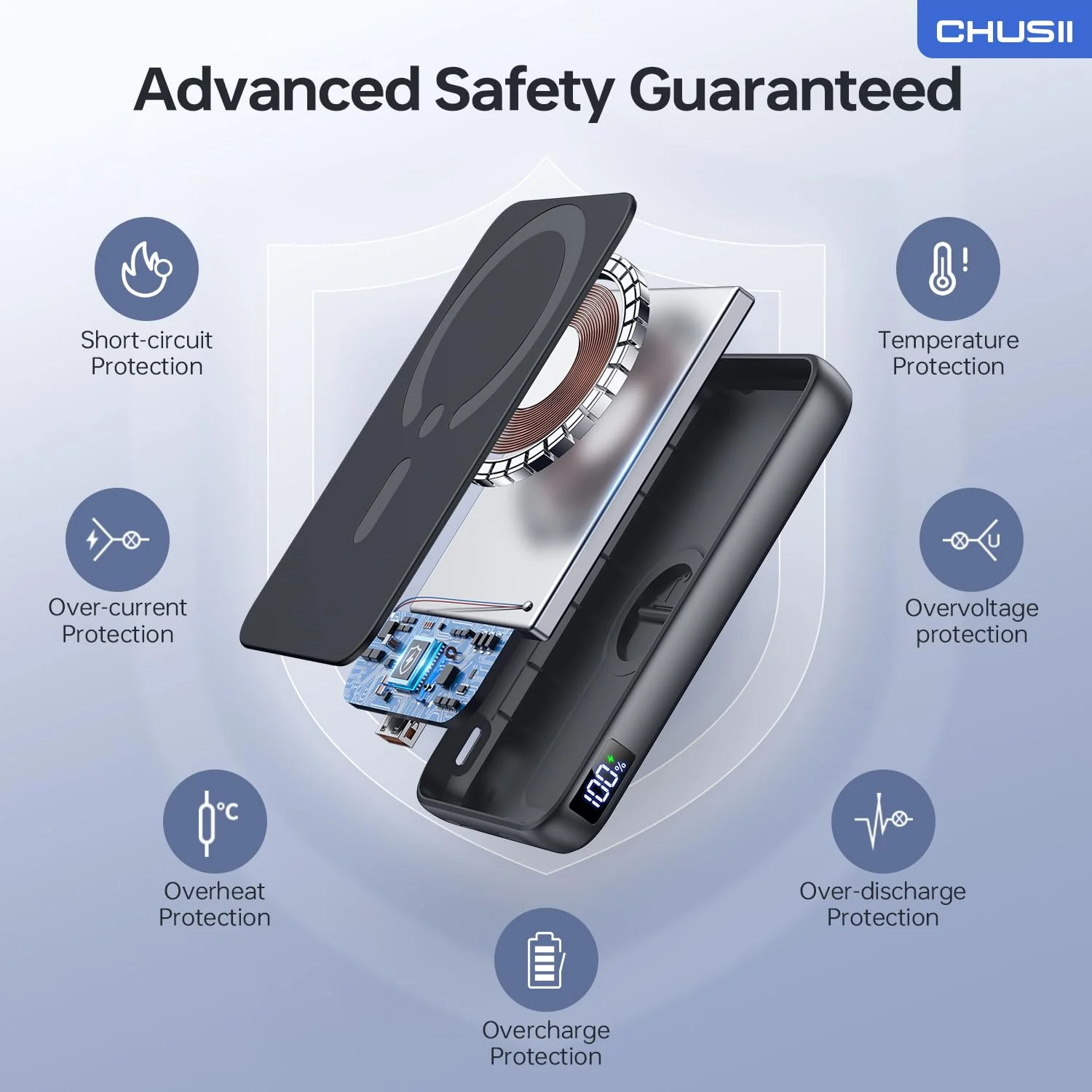 for Magsafe Portable Charger, 12000mAh Wireless Magnetic Power Bank with Stand and USB C in/Out Fast Charging, for Magsafe Battery Pack Compatible with iPhone 15/14/13/12 Pro/Pro Max Series-Black Black - Image 6