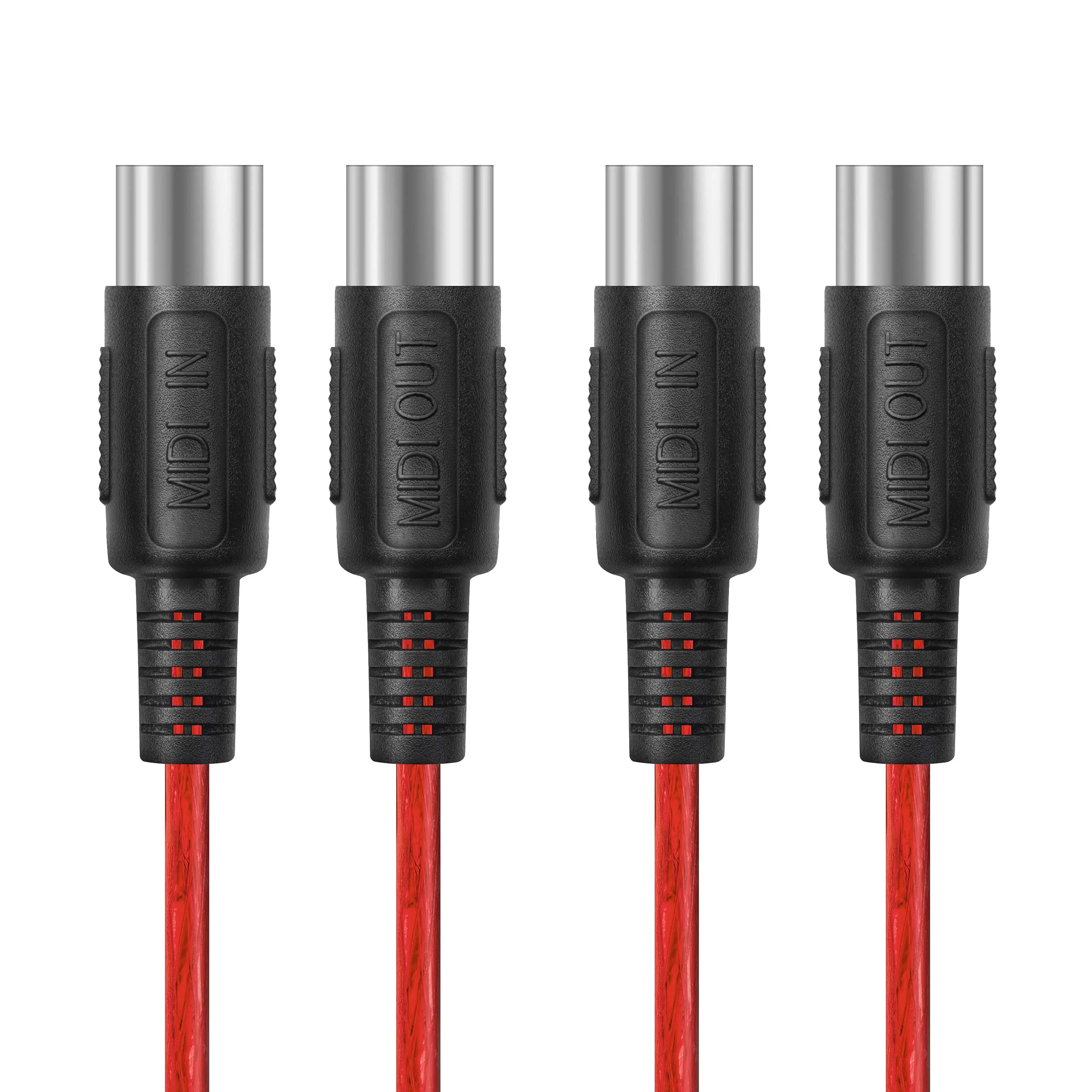 FORE 10 Feet 2-Pack Male to Male 5-Pin DIN MIDI Cable Compatible with MIDI Keyboard/Synthesizer/Guitar Multi Effects/Audio Interface/Audio Mixer/Auido Amplifier/External Sound Card/Red 10-Feet Red - Image 5
