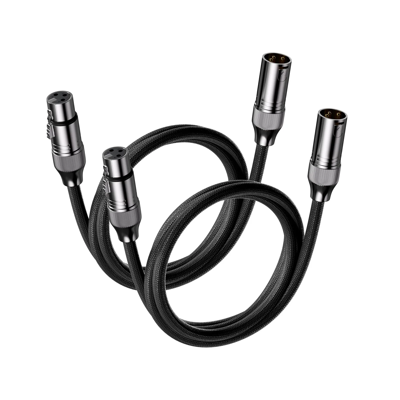 Fosi Audio XLR Cable 4ft, 2 Pack Cables for ZA3 ZD3 Amplifier DAC Preamp Microphone