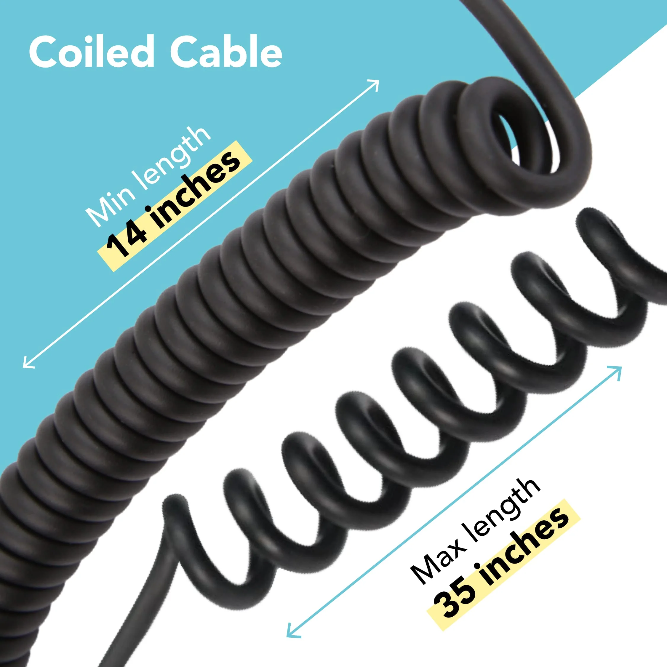 Foto&Tech 3.5 mm to Male Flash PC Sync Cable, 14 Inch Coiled Cord with Screw Lock, Compatible with Nikon Canon and Most DSLR Cameras PocketWizard Plus III Plus II Mini Phone PC1 (1 Piece) 1 PC - Image 5