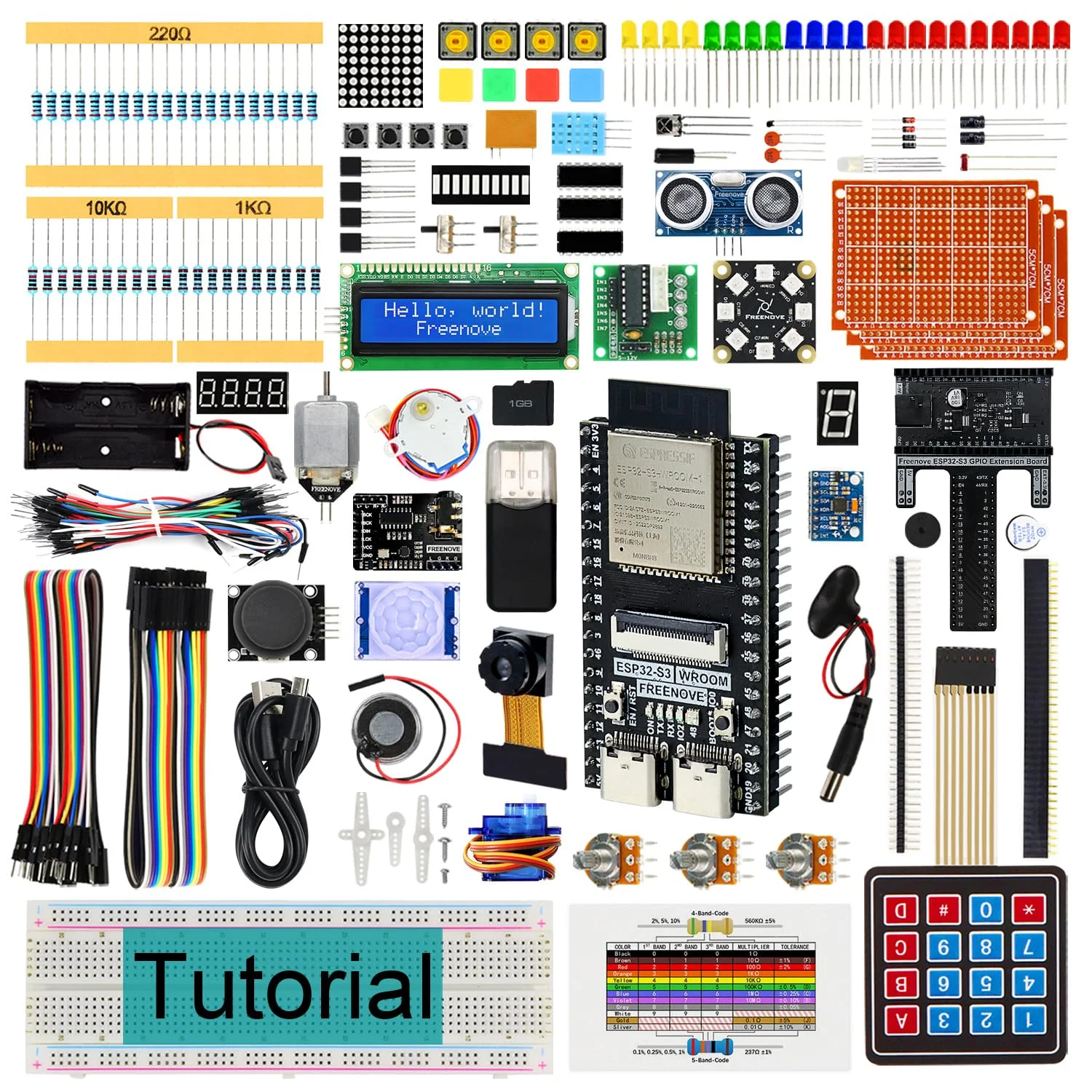 Freenove Ultimate Starter Kit for ESP32-S3 ESP32 S3 CAM (Included), Dual-core 32-bit 240 MHz Microcontroller, Onboard Camera Wireless, Python C Java, 783-Page Detailed Tutorial, 243 Items 116 Projects