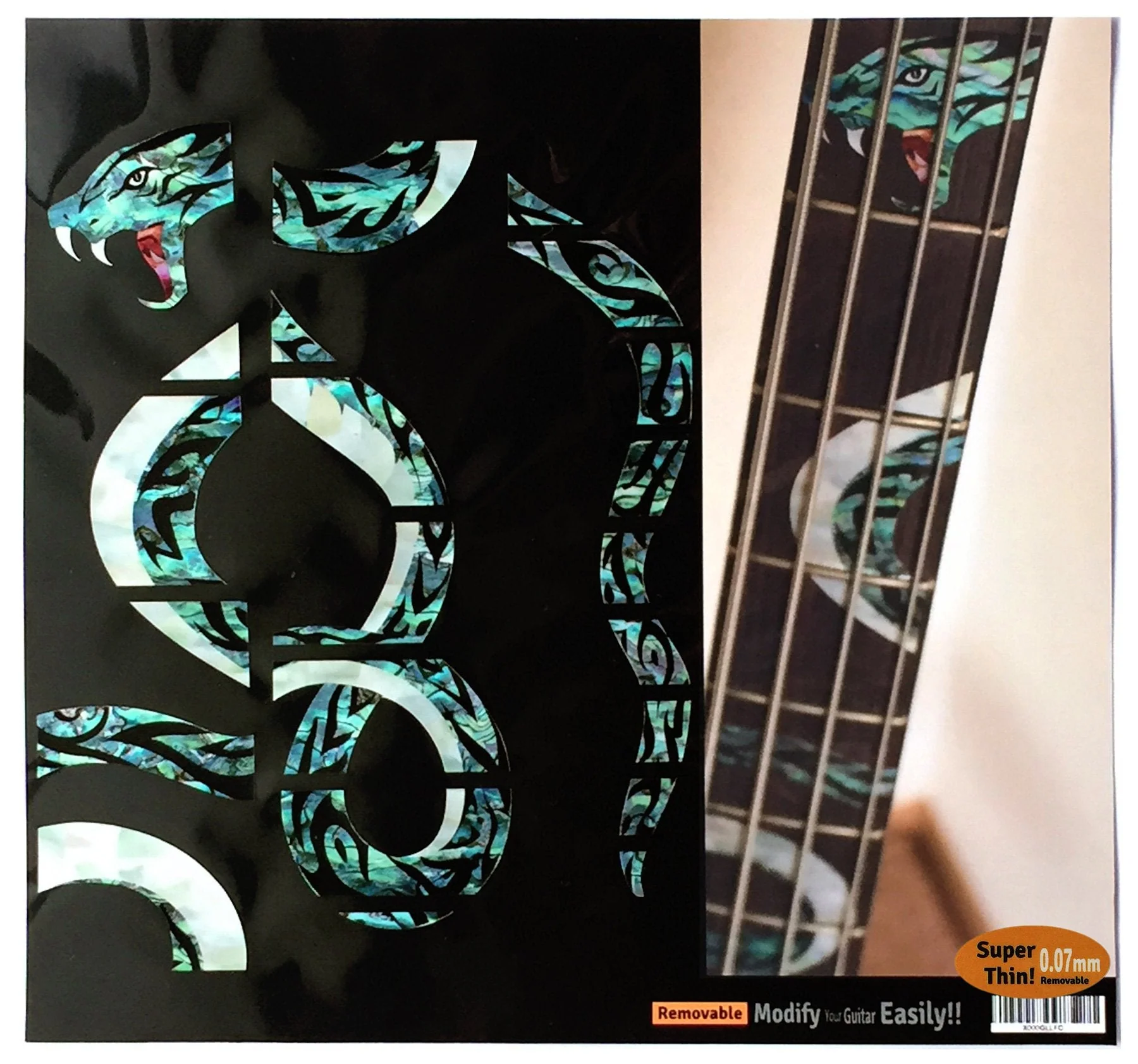 Fretboard Markers Inlay Stickers Decals for Bass - Twisted Snake