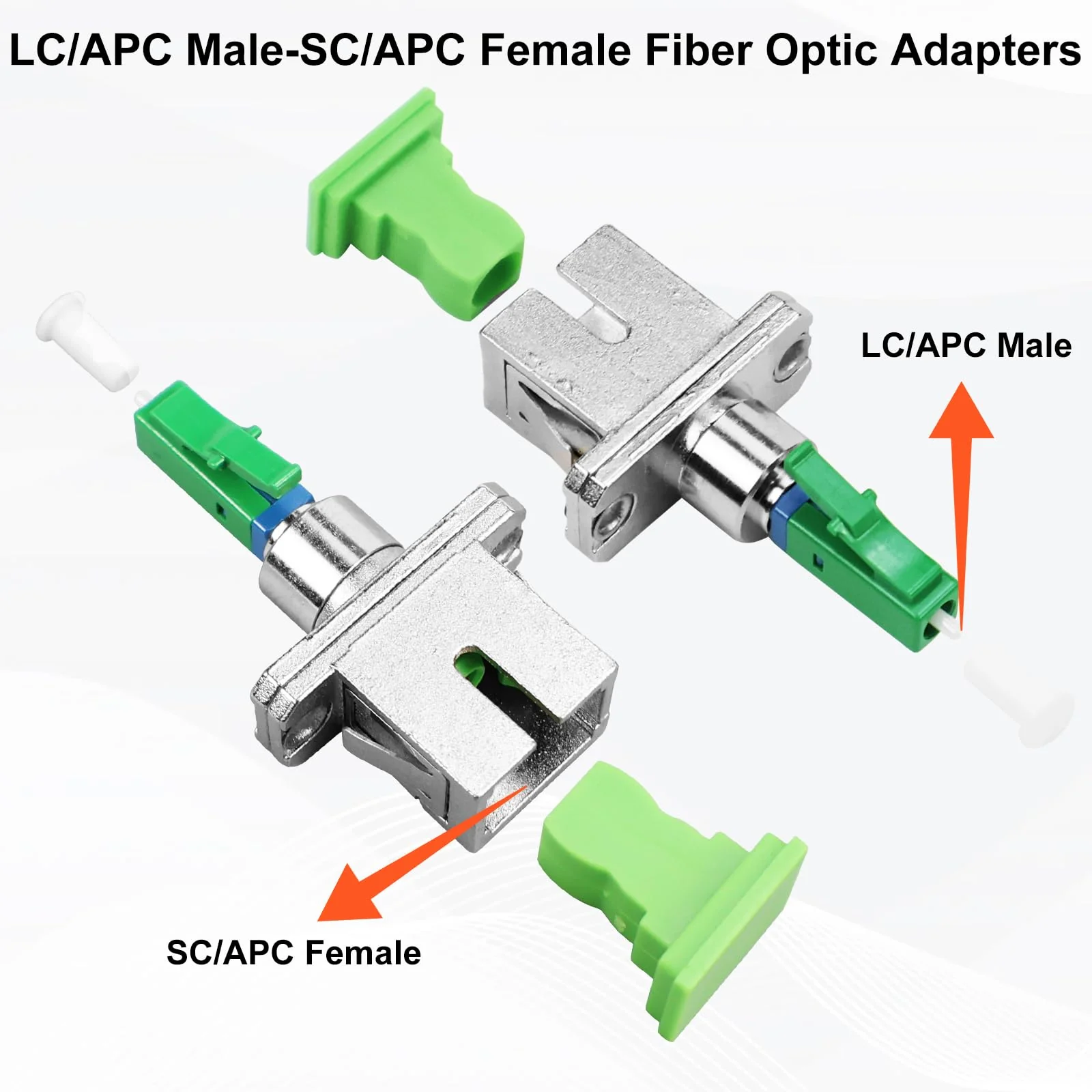 FSWWSF Fibre Optic Adapter SC/APC Female to LC/APC Male Singlemode Pack of 2 LC to SC Adapter for Durable and Fast Fibre Optic Coupling (SC/APC-LC/APC) SC/APC-LC/APC - Image 4