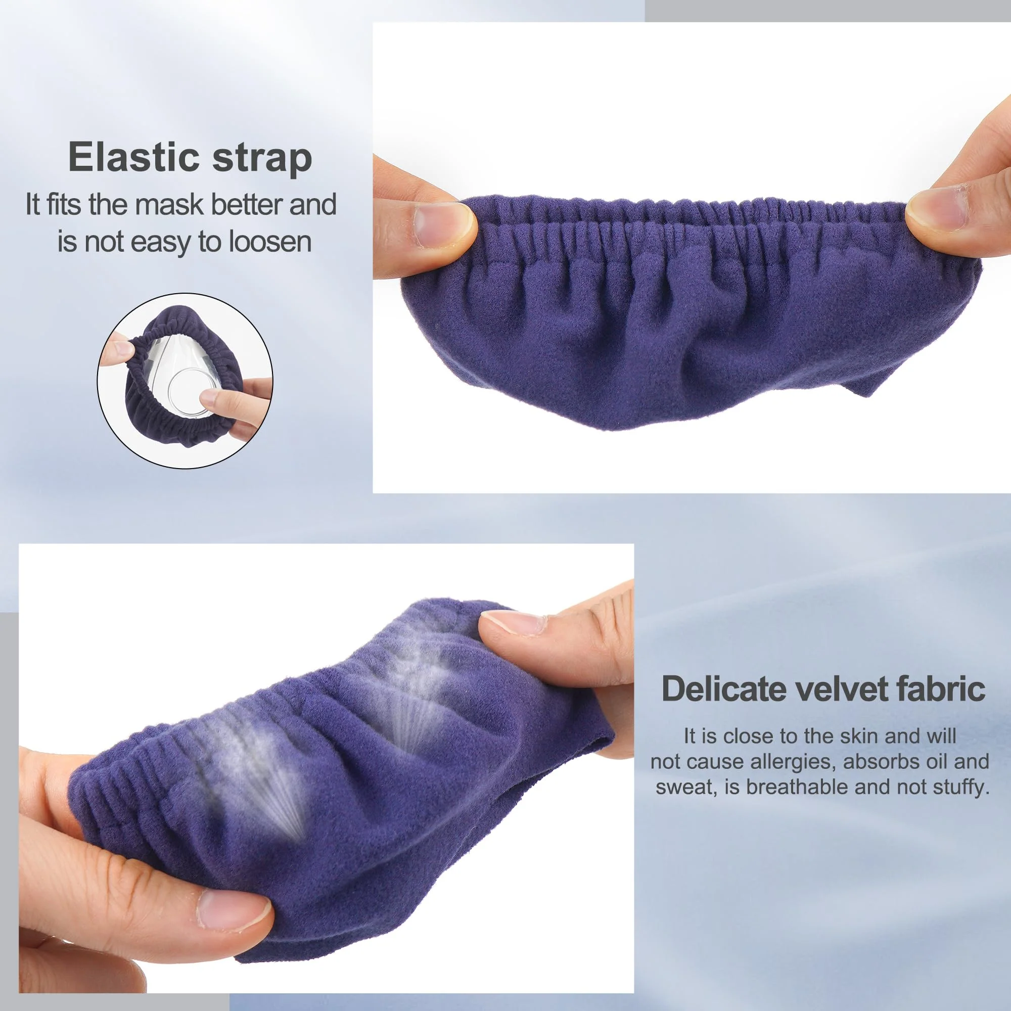 Full Face Mask Inserts (M), Reusable Cushion Covers Compatible with AirFit F20 and AirTouch F20, 3 Sizes, Better Fit, Better Sealing CPAP Accessories BlessEase M - Image 3