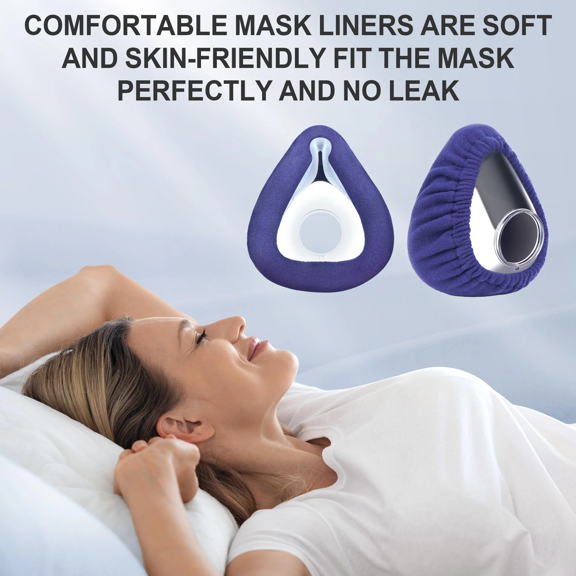Full Face Mask Inserts (M), Reusable Cushion Covers Compatible with AirFit F20 and AirTouch F20, 3 Sizes, Better Fit, Better Sealing CPAP Accessories BlessEase M - Image 5