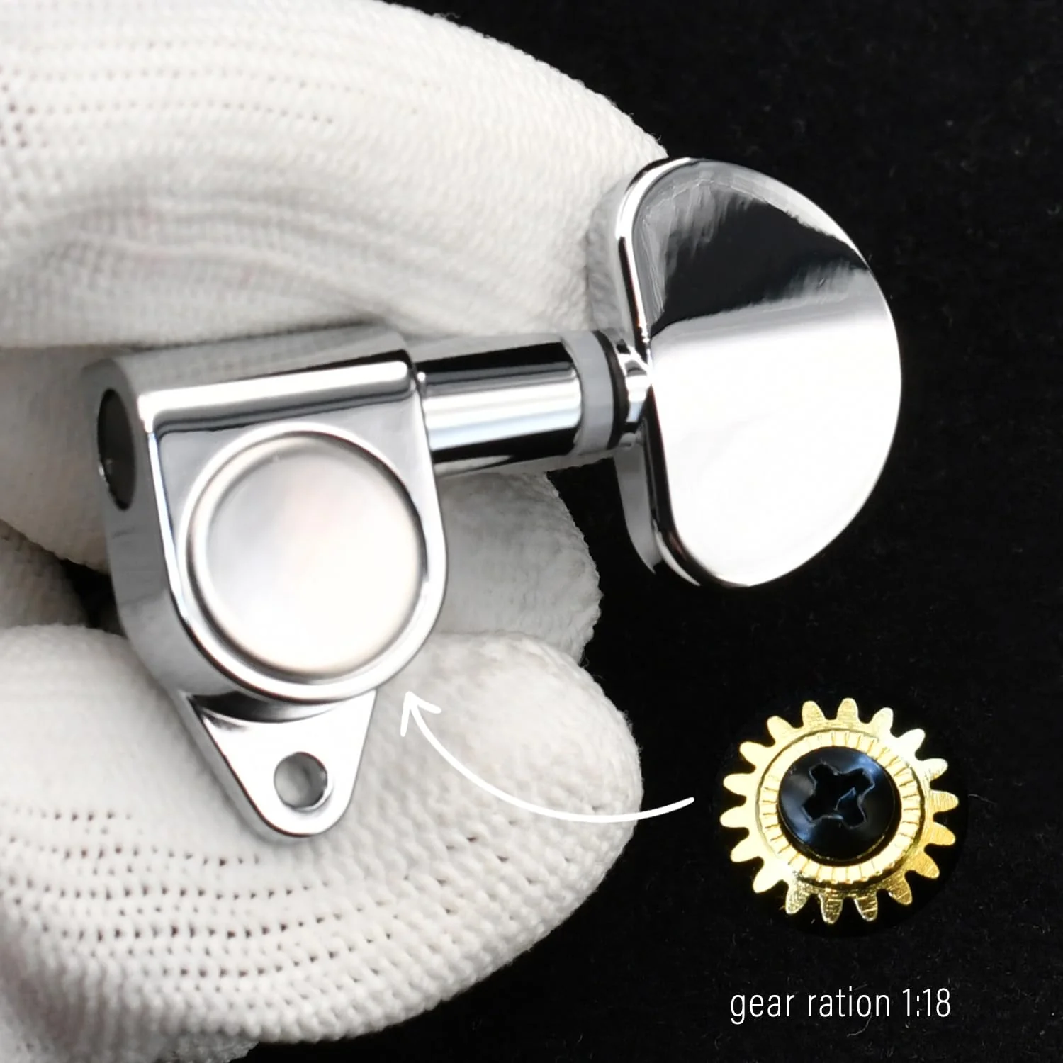 FXJXB 18:1 Guitar Tuning Pegs 3x3 Tuning Keys Guitar Tuners Replacement for Acoustic or Electric Guitar for ST TL SG LP Style- Chrome(3R+3L) 3L+3R - Image 4