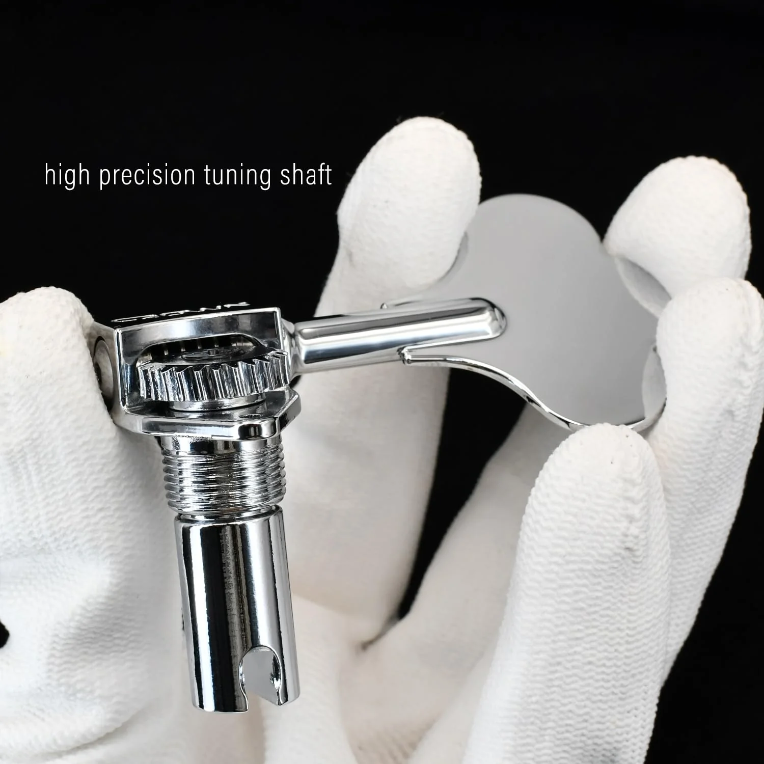 FXJXB 24:1 Bass Tuners (4 Right) Open Gear Bass Tuning Pegs for Electeric Jazz Precision P Bass Replacement-Chrome(4R) 4R Chrome - Image 4