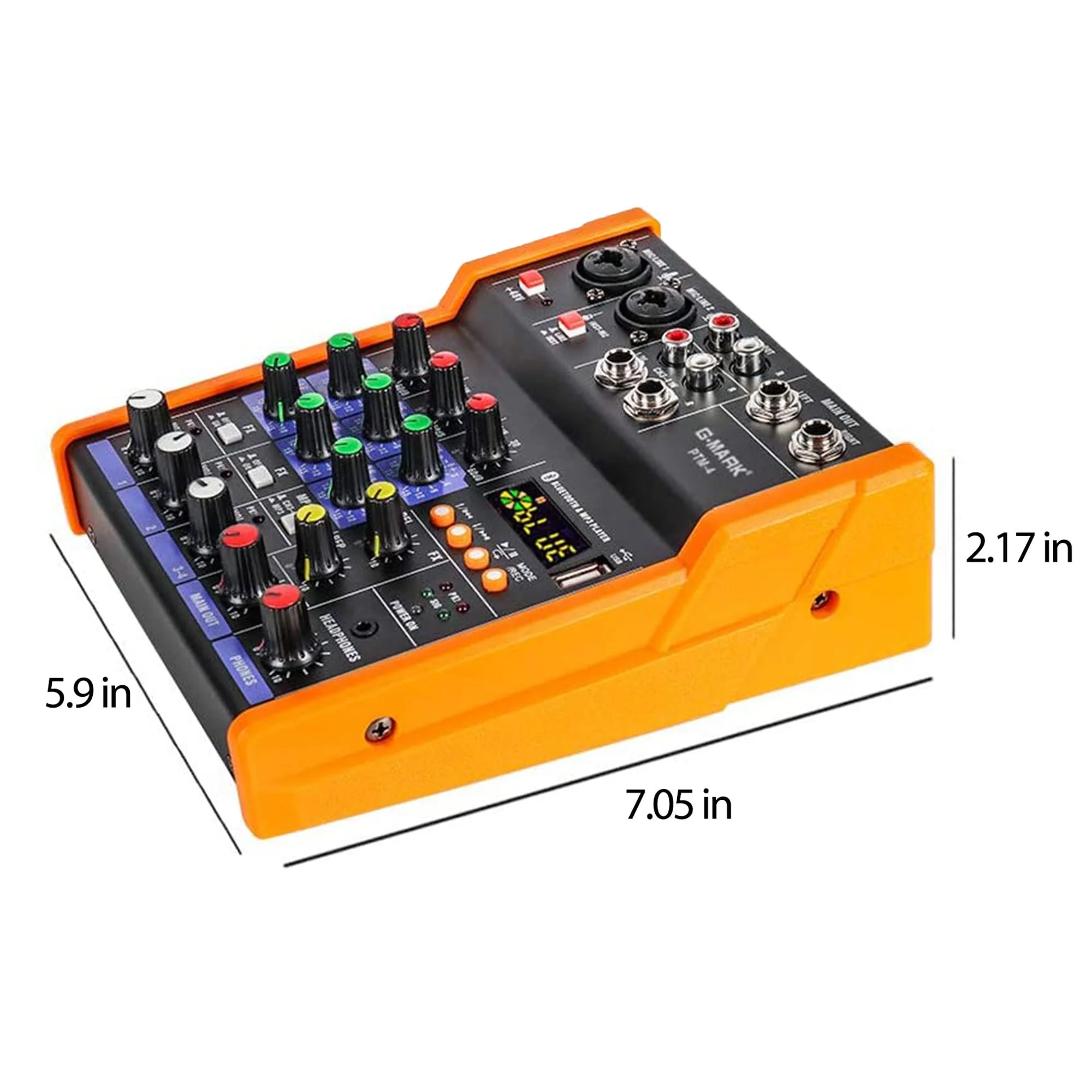 G-MARK Analog Mixer Audio 4 Channel DJ Audio Mixer Bluetooth Studio Karaoke For PC Live Performance KTV Home Stage Music Effects Sound Card Protable Mixing Console PTM-4 - Image 3