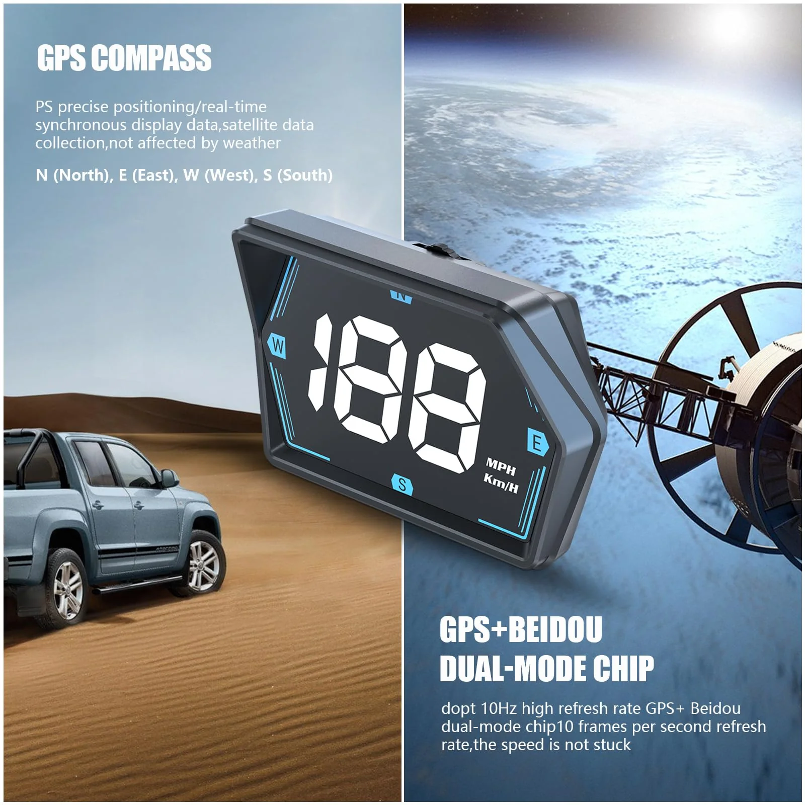 G20 Digital GPS Speedometer, Universal Head-Up Display for Cars, Small LED Display Speed MPH Compass Direction, Plug and Play for All Vehicles - Image 5