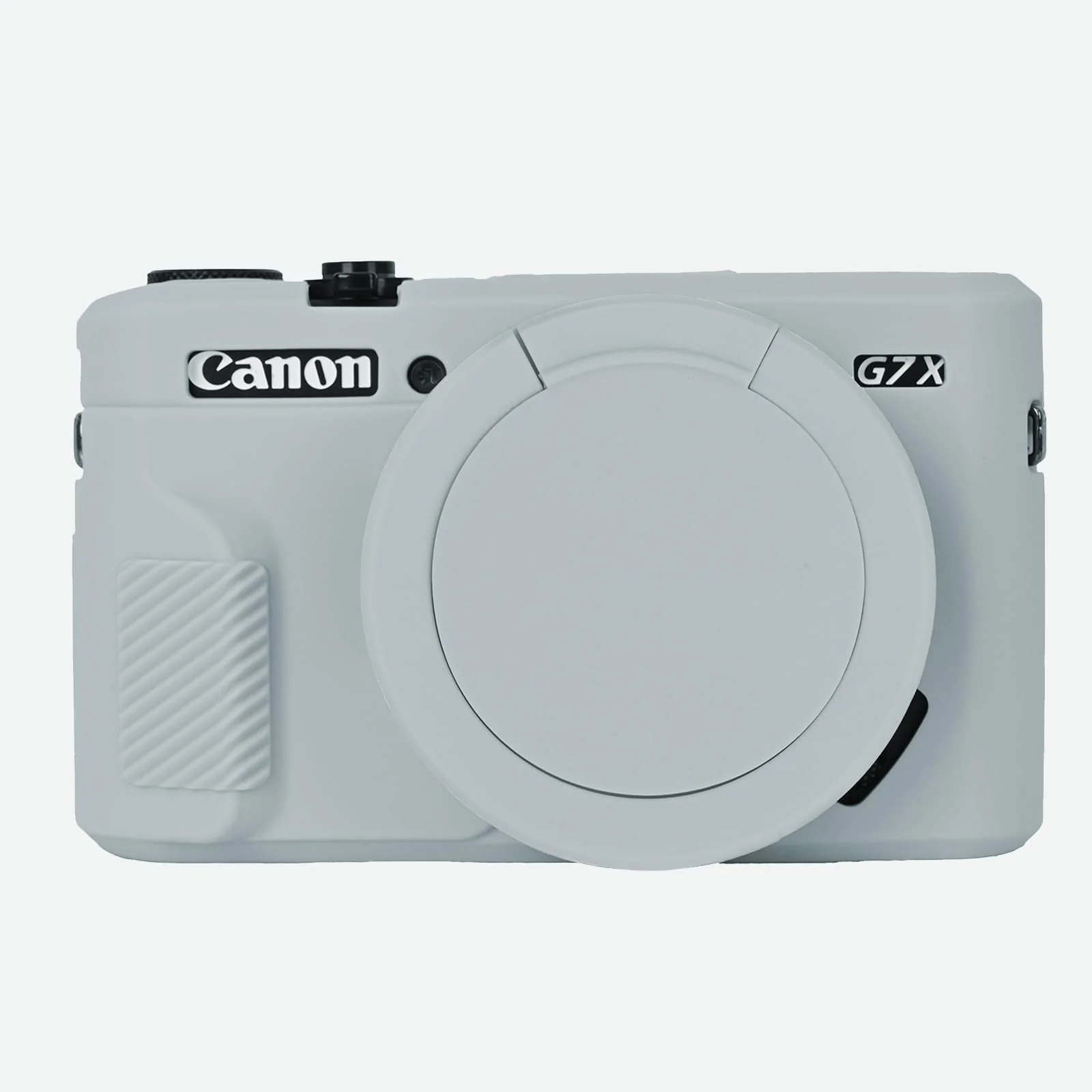 G7X Mark II Case, Protective Case for Canon Powershot G7X Mark II Digital Camera, Removable Lens Cover Silicone Sleeve Soft Camera Cover Rubber Protective Body Skin-Light Grey Light Grey with lens cover
