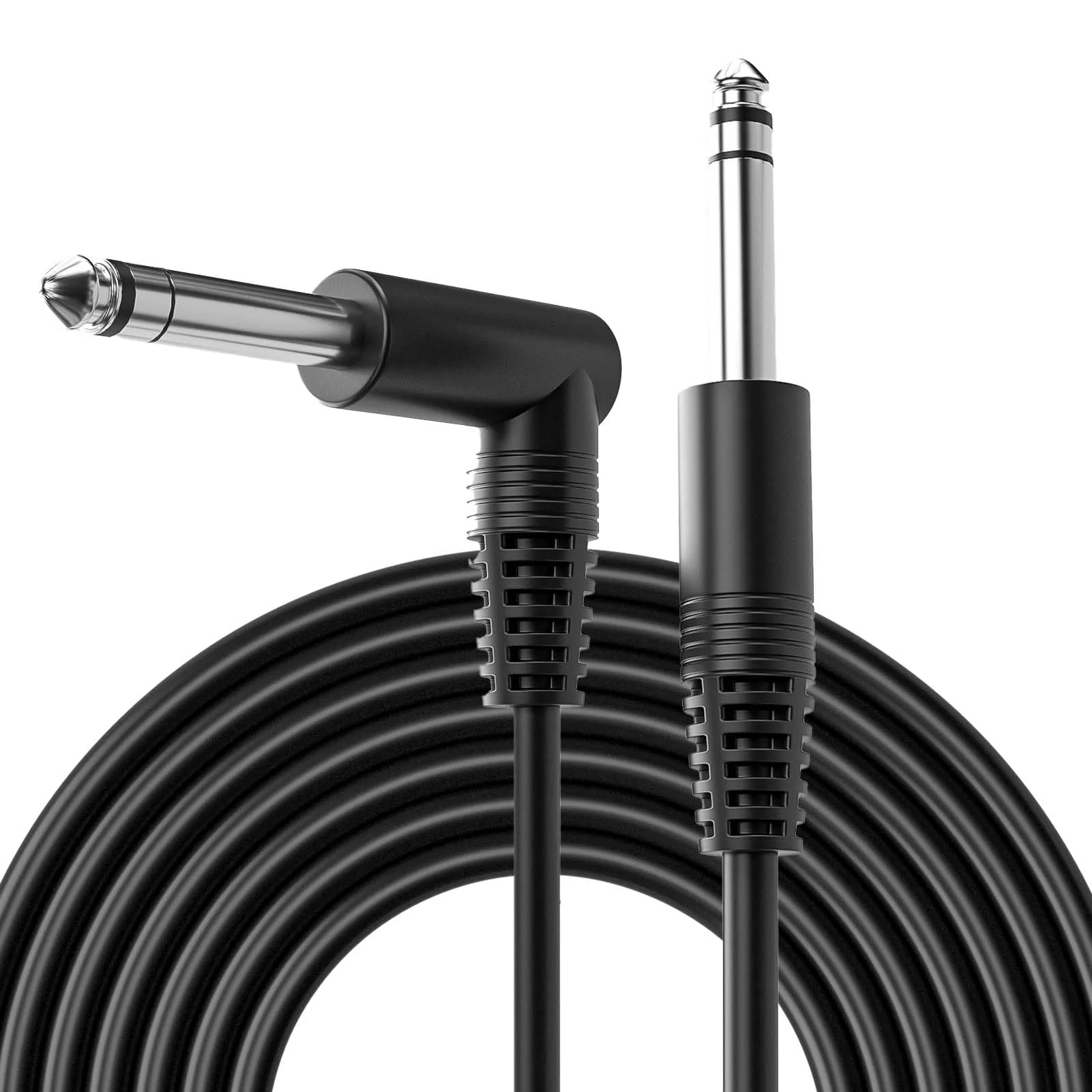 GC-BS2S 1/4 Inch Male Jack Stereo Audio Cord,6.35 Balanced Line Lead for Electric Guitar,Bass,Keyboard,Mixer,Amplifier/AMP,Speaker GC-BS2S (Right Angle-to-Straight, 15Feet(2Pack)) Right Angle-to-Straight 15Feet(2Pack)