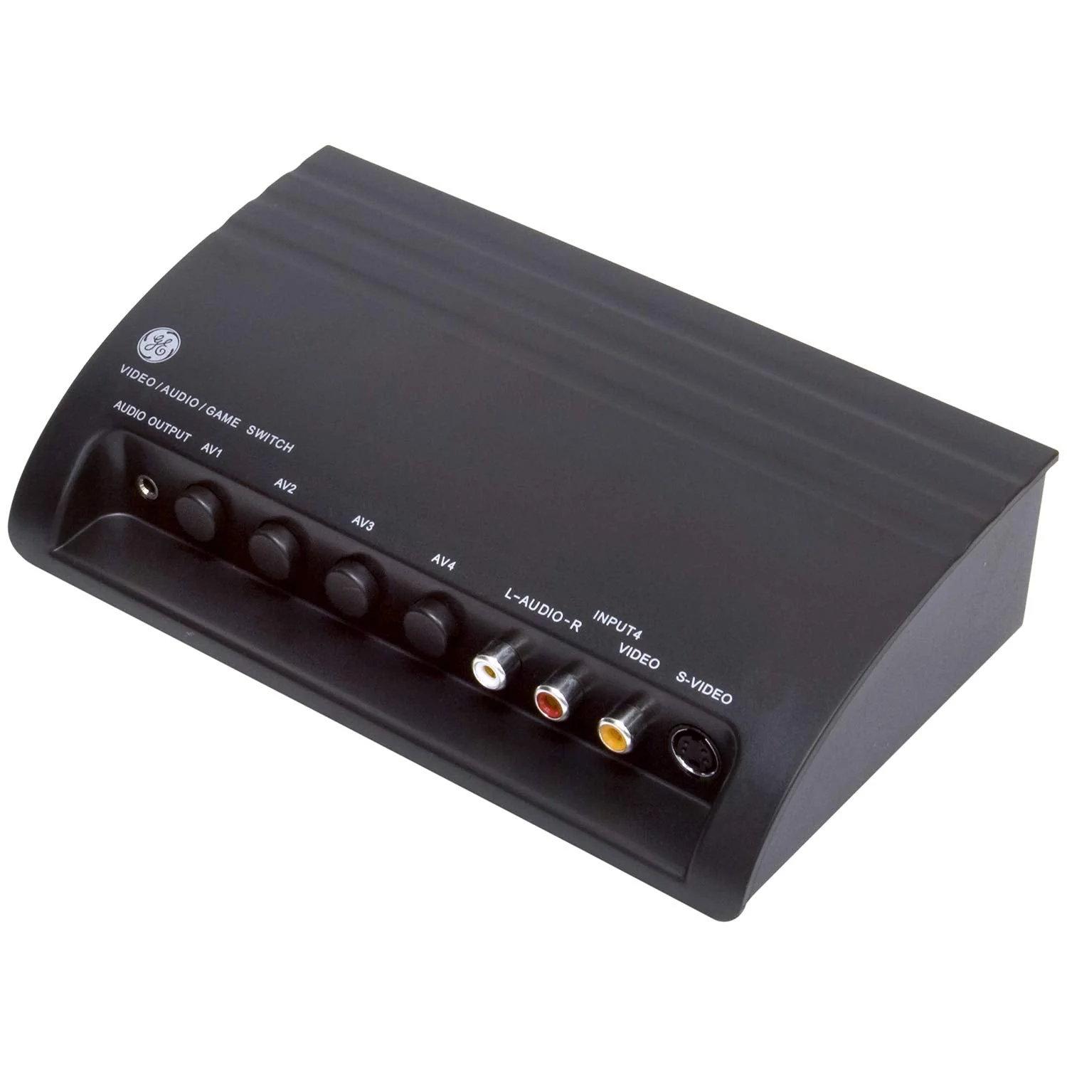 GE 4-Way RCA Switch AV Splitter Switch, for Connecting 4 RCA Output Devices to Your TV, S-Video Support, Audio/Video, Game Consoles, DVD, VCR, 38807 4 Way Splitter Switch