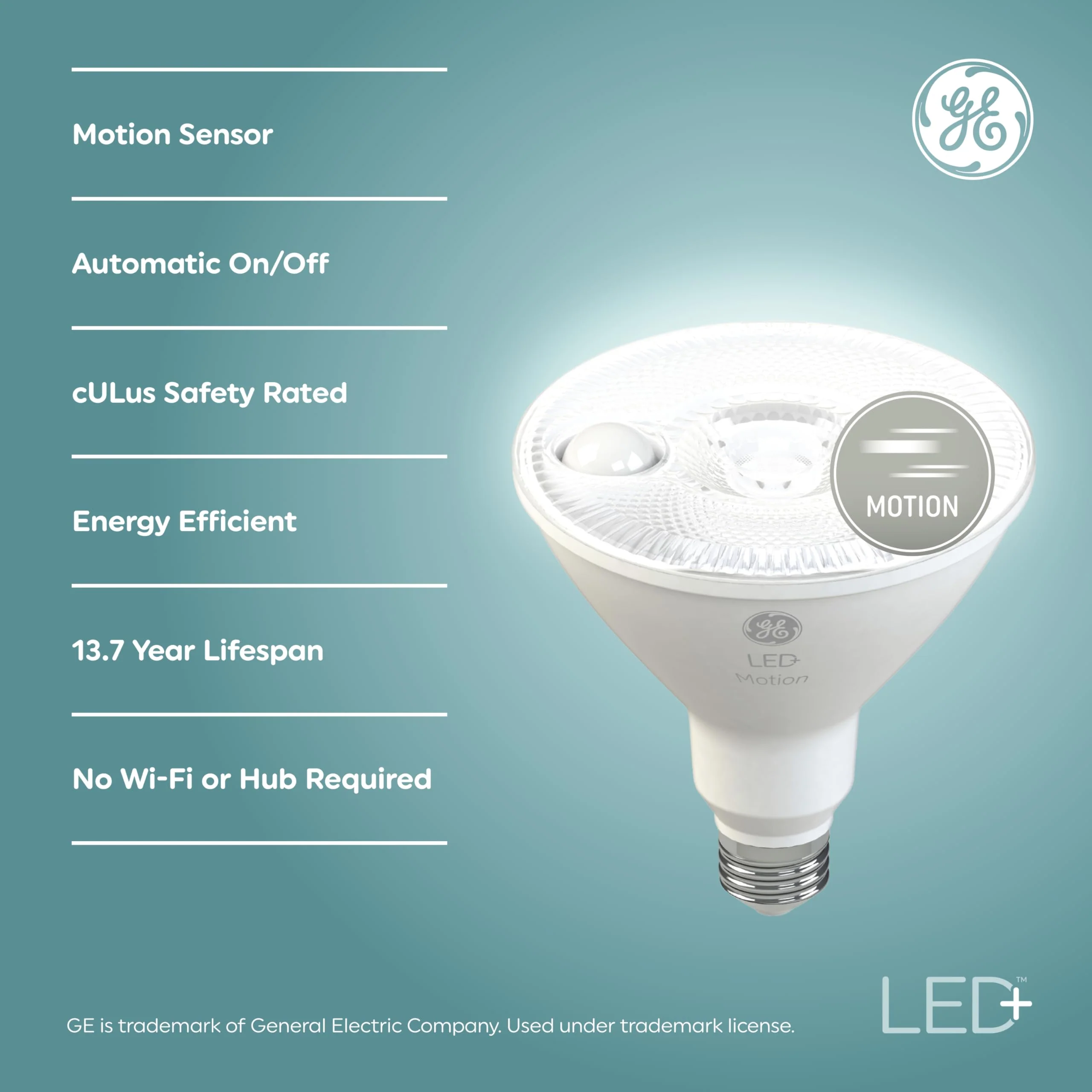 GE LED+ Motion Sensor LED Light Bulbs, 14W, PAR38 Outdoor Security Floodlights, Warm White, CAC (2 Pack) Pack of 2 (14W) - Image 3