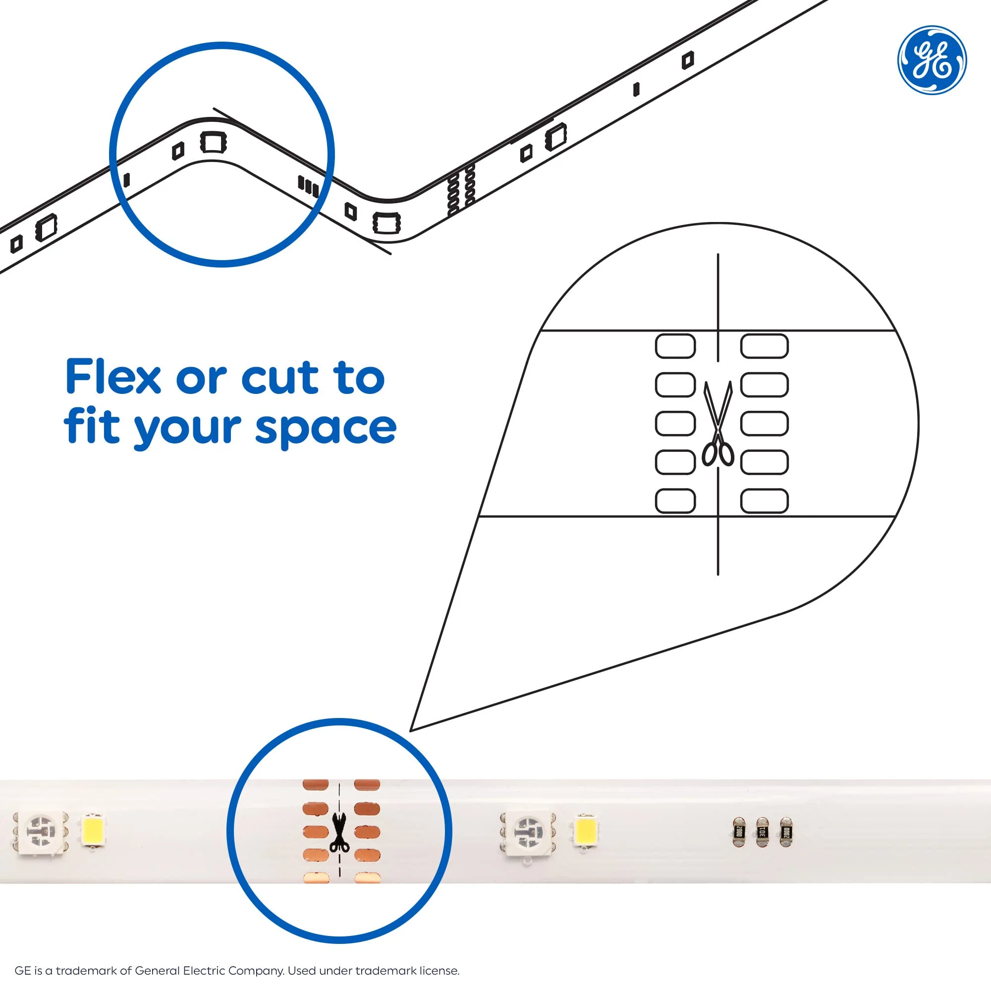 GE LED Tape Light, Indoor Plug-in Strip Light, Color Changing, 10ft 10 ft 1 pack - Image 5