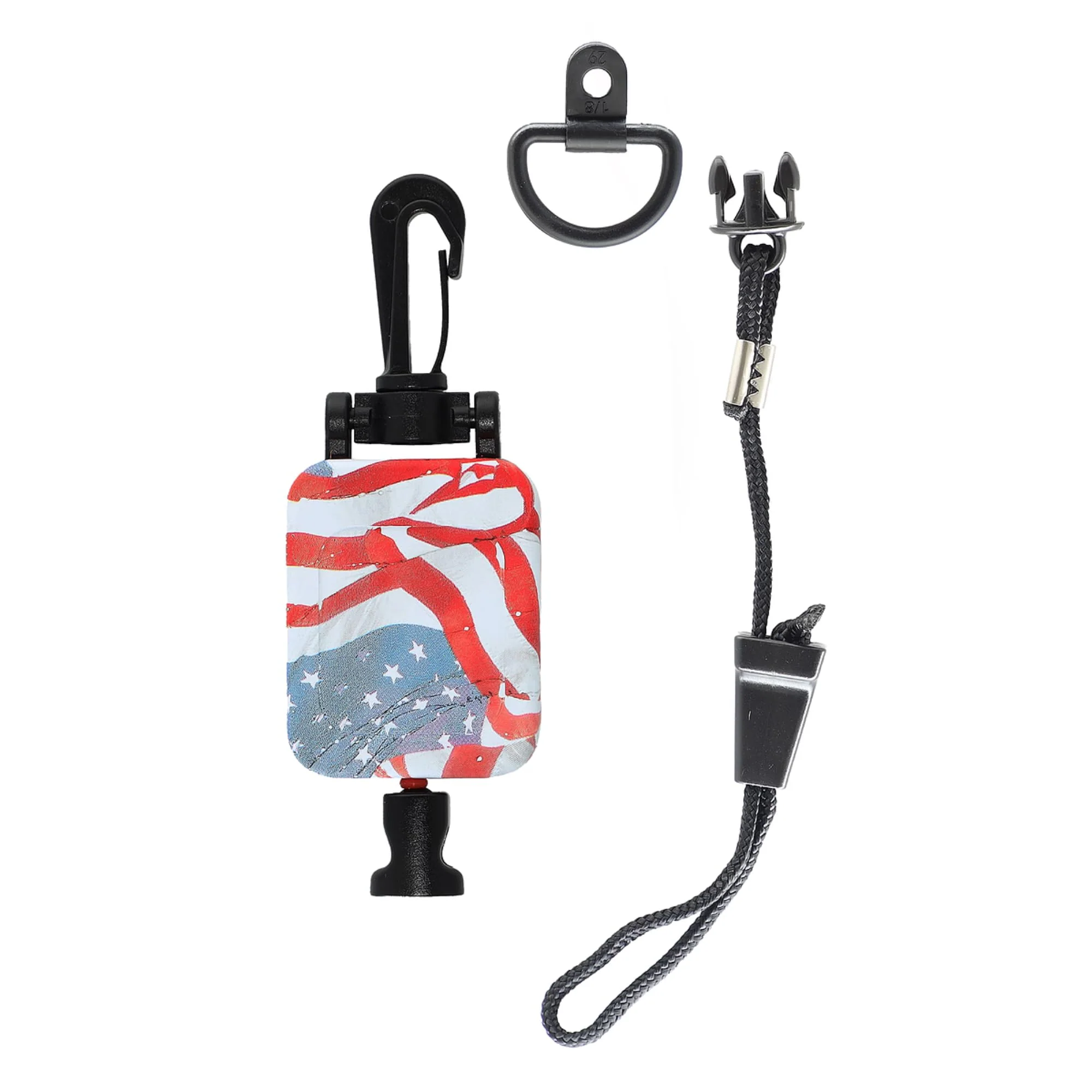 Gear Keeper CB Radio Microphone Keeper - Retractable Mic Holder With Heavy Duty Snap Clip Mount for Truck Radio - CB Radio Accessories With Lanyard & Mounting - USA Made (Stars & Stripes) Stars & Stripes Standard