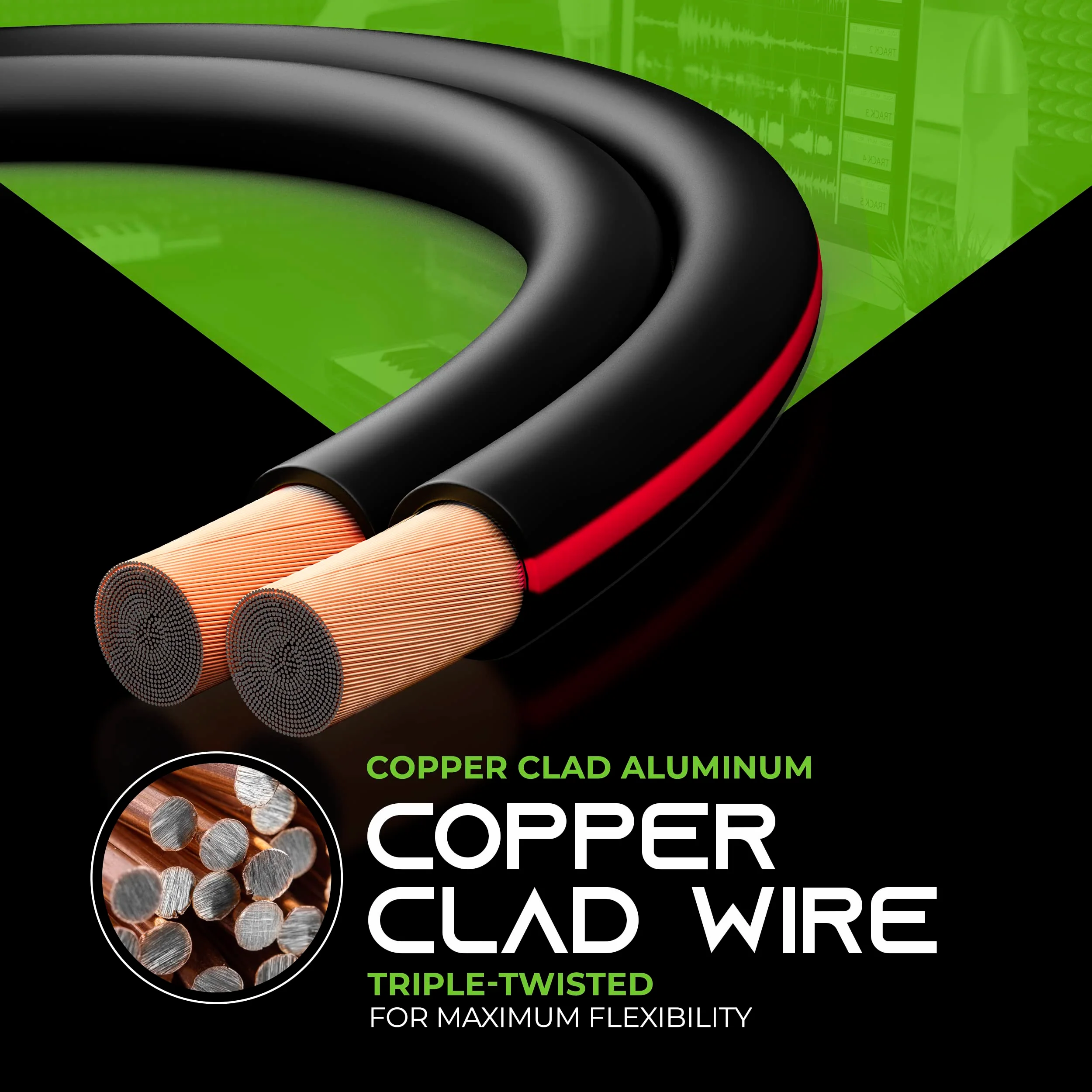 GearIT 14 Gauge Speaker Wire (50 Feet / 15.24 Meters) with Banana Plugs (6 Pairs, 12 Pieces) Pro Series 14 AWG Speaker Cable - Black 50 Feet + 12 Banana Plugs - Image 5