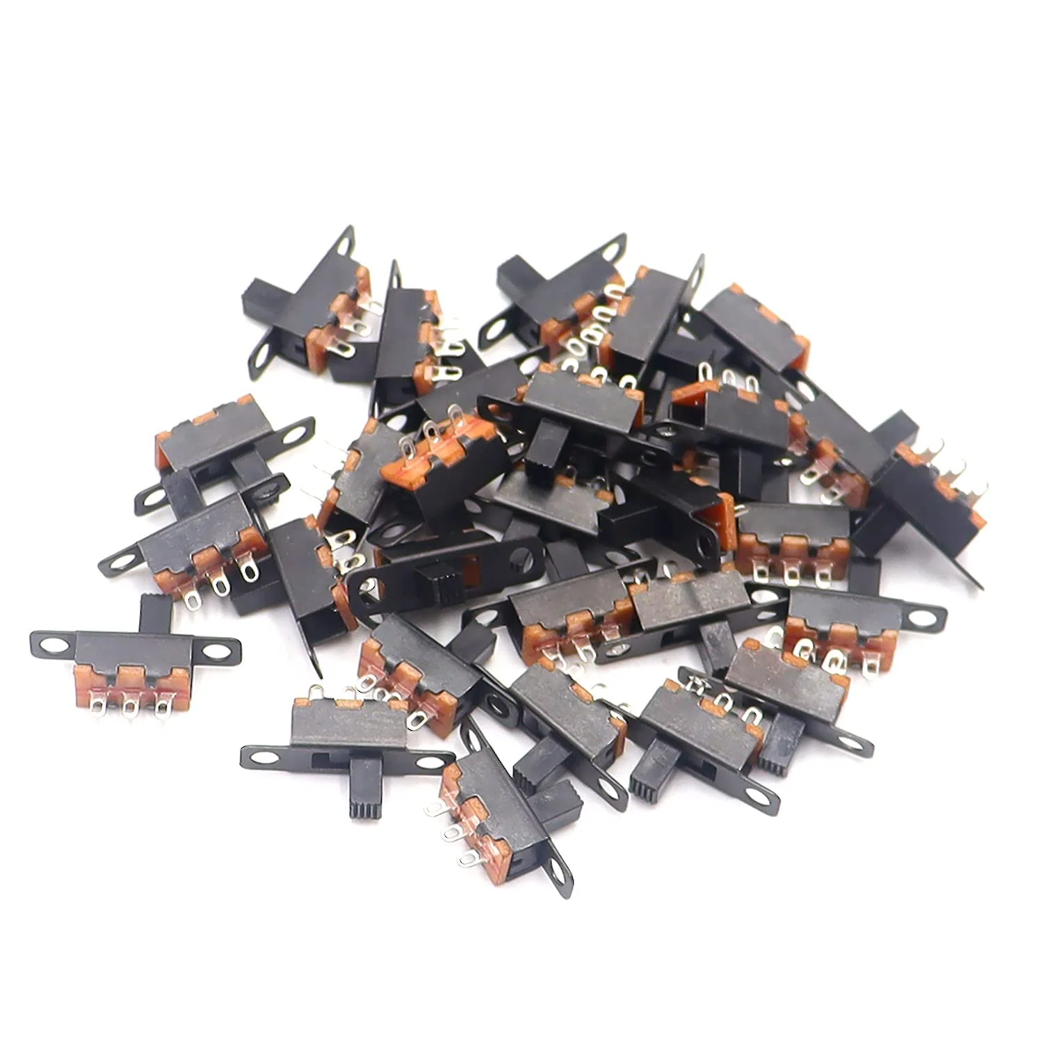Gebildet Mini Toggle Switch SPDT Slide Switch 0.5 A 50 V DC 3 Pin 2 Positions Panel Slide Switch ON/ON Micro Miniature Locking SS-12F15 Pack of 50 E1114 - Image 2