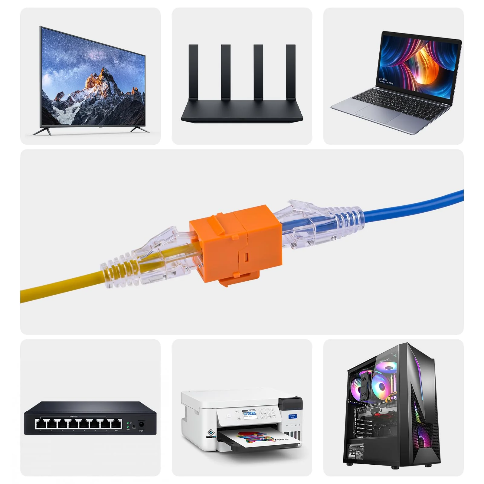 GeeekPi 10" 0.5U-12-Port Blank Keystone Patch Panel with Cat6 RJ45 Keystone Socket for DeskPi RackMate T0/T1/T2 Network Cabinets/Server Rack - Image 9