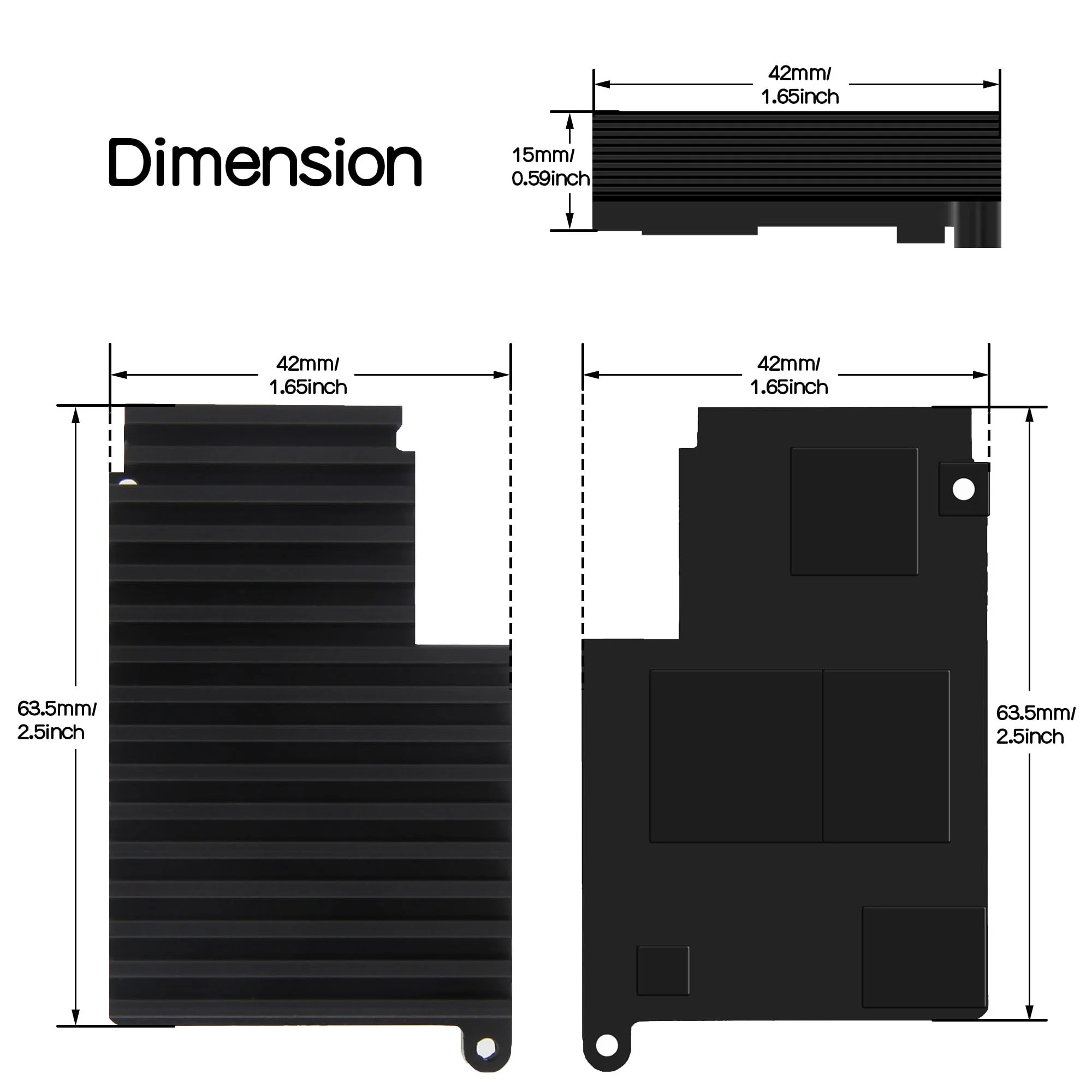 Geekworm Cooler for Raspberry Pi 5, Aluminum Passive Heatsink (H509) - Image 6