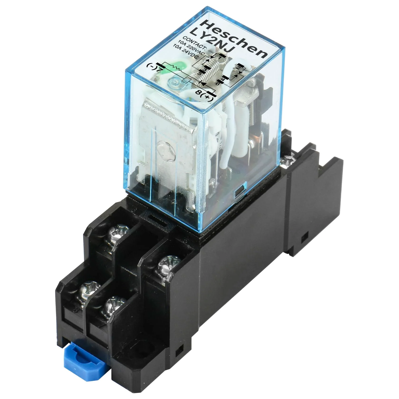 General Purpose Relay Module, Relay Switch, LY2NJ, 12VDC Coil, 10A 24VDC/220VAC, DPDT, LED Indicator, with Socket Base