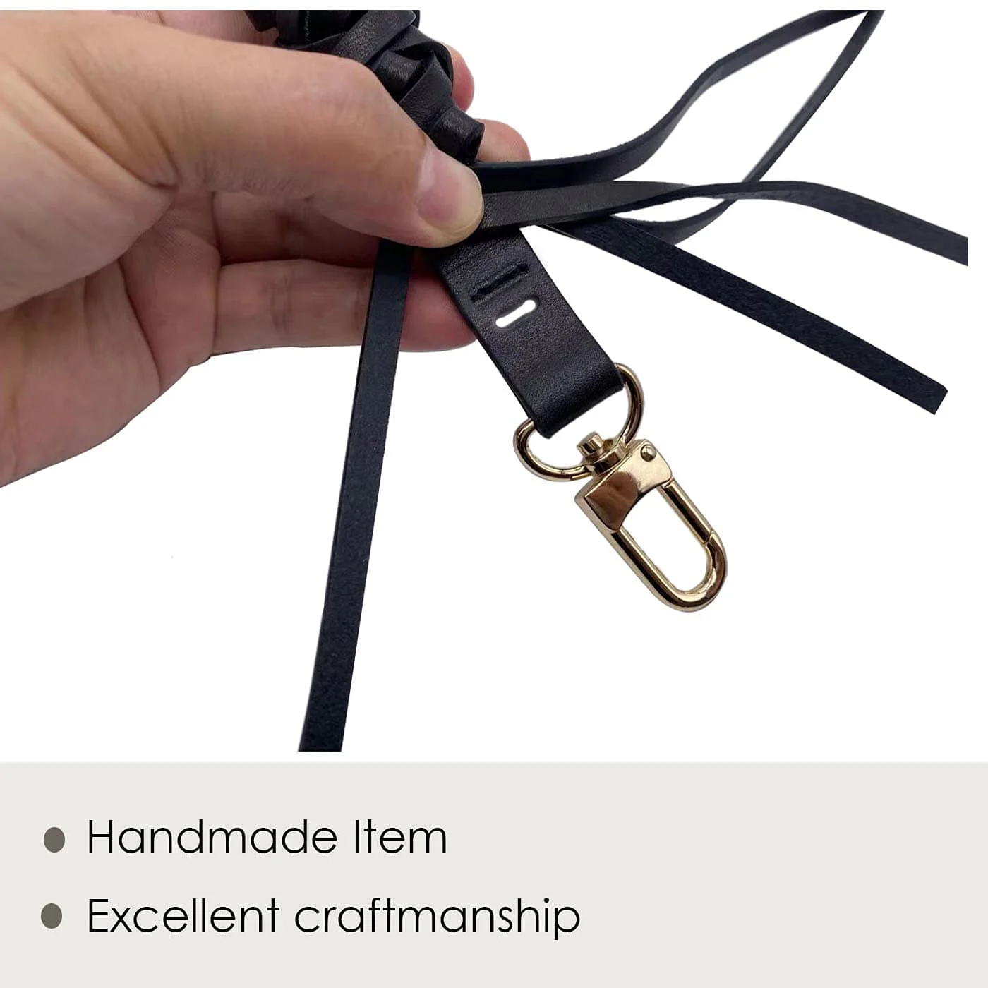 Genuine Leather Braided Handle compatible with Neonoe Strap for Metis Noe BB NM Beaubourg Hobo Black - Image 5