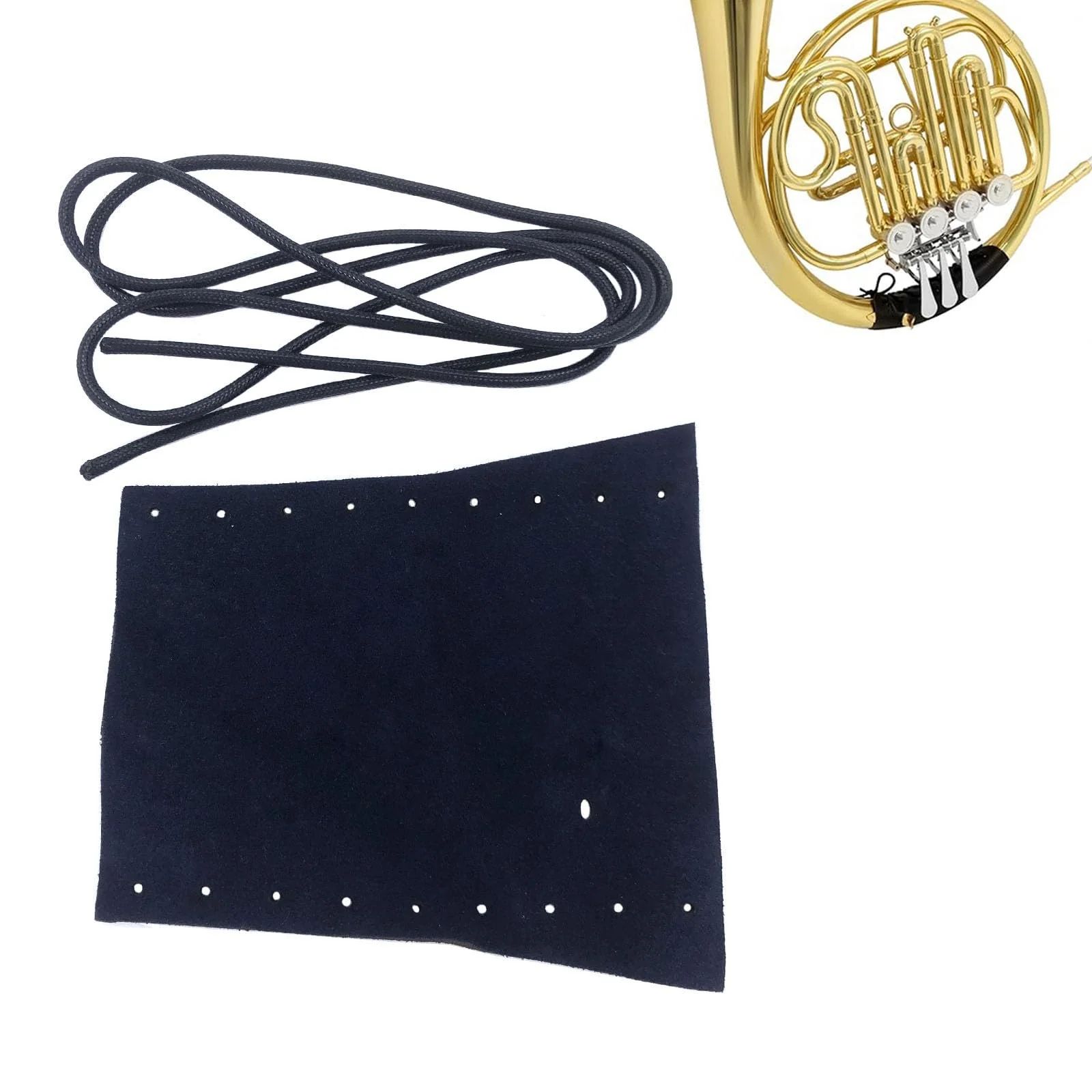 Genuine Leather French Horn Hand Guard Anti-skid DIY Rope Perforation Horn Guard Protector Accessories