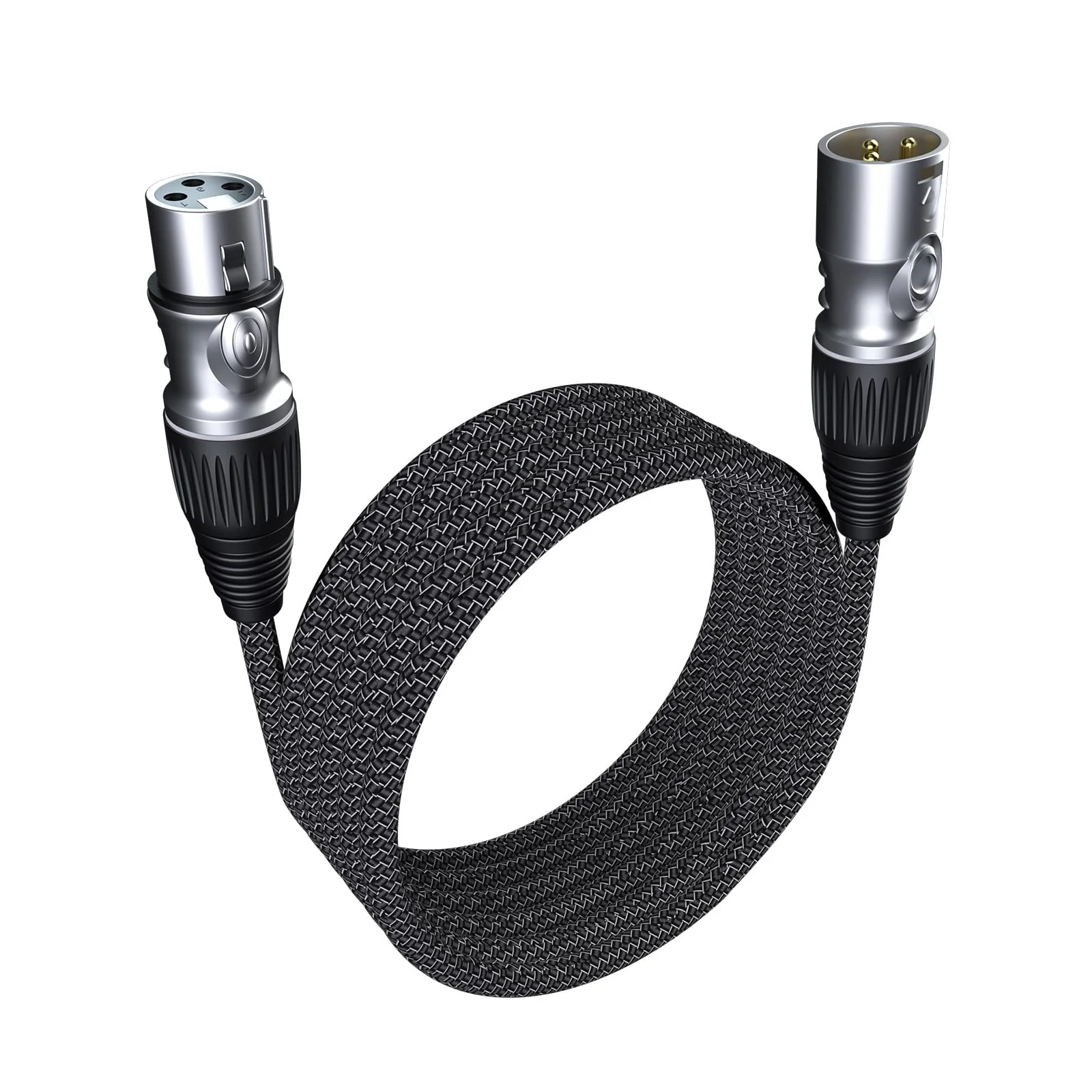 GeoHN.G XLR Microphone Cable 50FT/15M, 3-Pin Heavy Duty Balanced Microphone Cord XLR Male to Female Nylon Braided Speaker Cable for Mixer/Recording Studio/Speaker Systems 1 PACK