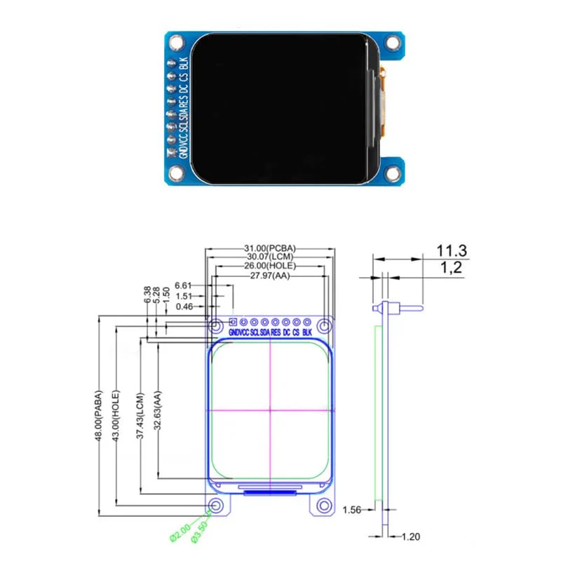 GERUI Pack of 2 1.69 Inch Colour TFT Display Screen High-Definition IPS LCD Module 240 x 280 SPI Interface ST7789 Driver - Image 4