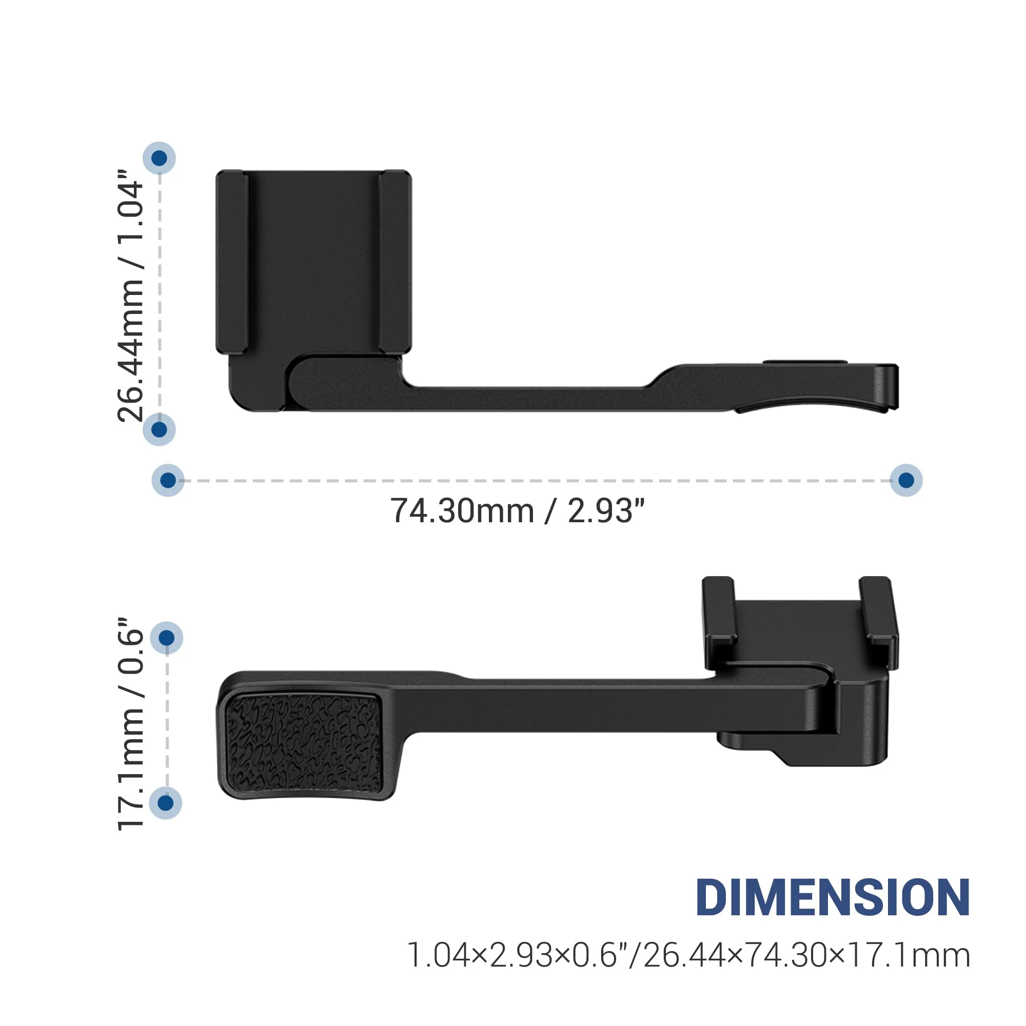 GFX100RF Thumb Grip, Metal 90° Foldable Thumb Up Grip for Fujifilm Fuji GFX100RF GFX 100RF Camera with Built-in Cold Shoe Mount, Hot Shoe Thumb Rest Support Holder Not Affect the Use of Dial -Silver - Image 9