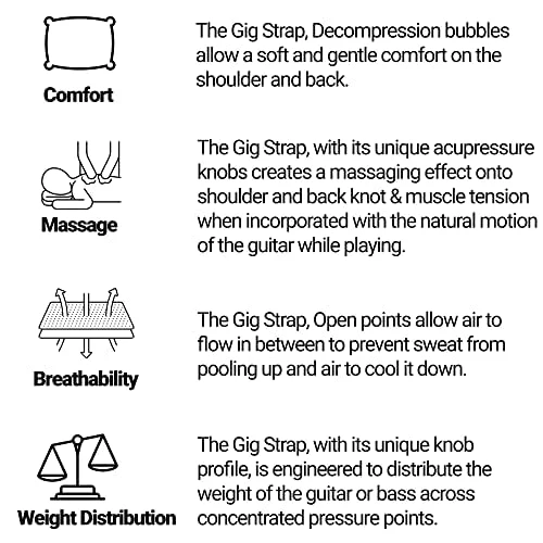 GIG STRAP PRO: World's Most Advanced Guitar Strap Pad w/Patented acupressure technology, relieves back & shoulder pain Brown - Image 6