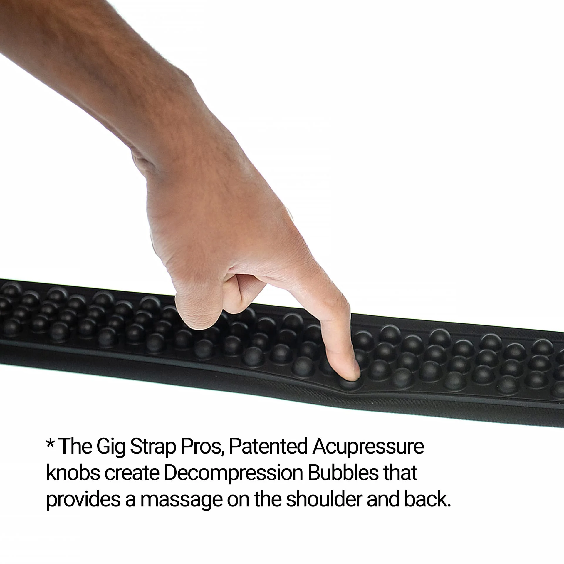 GIG STRAP PRO: World's Most Advanced Universal Guitar Strap Pad w/Patented acupressure technology, relieves shoulder & back pain, black - Image 3
