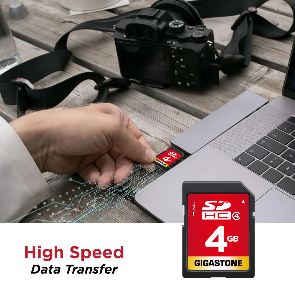 Gigastone 4GB SD Card 2 Pack SDHC Class 4 Memory Card for Photo Video Music Voice File DSLR Camera DSC Camcorder Recorder Playback PC Mac POS 2pcs in Pack (Pack of 2), with 2 Mini Cases SD 4GB 2-Pack - Image 2