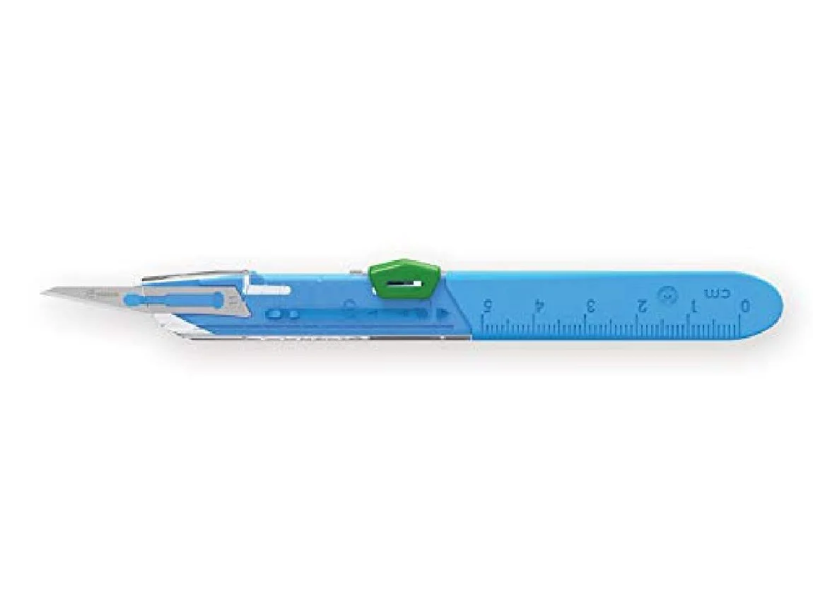 Gima Sterile Scalpels made of Rust-Proof Stainless Steel, ABS Handle, for Single Use, Premium, Safety Blade Guard 11
