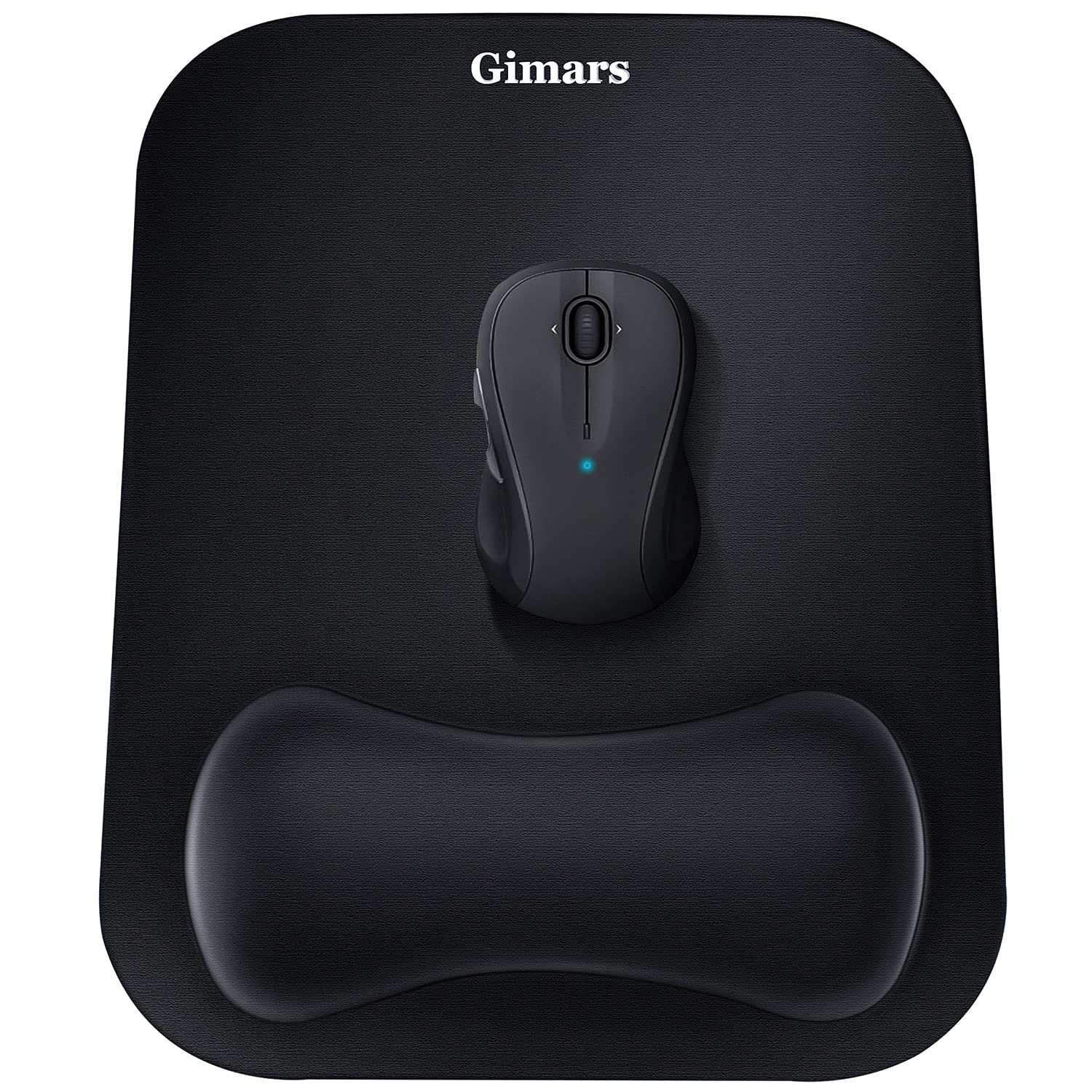 Gimars Large Smooth Superfine Fibre Memory Foam Ergonomic Mouse Pad Wrist Rest Support - Mousepad with Nonslip Base for Laptop, Computer, Gaming & Office black