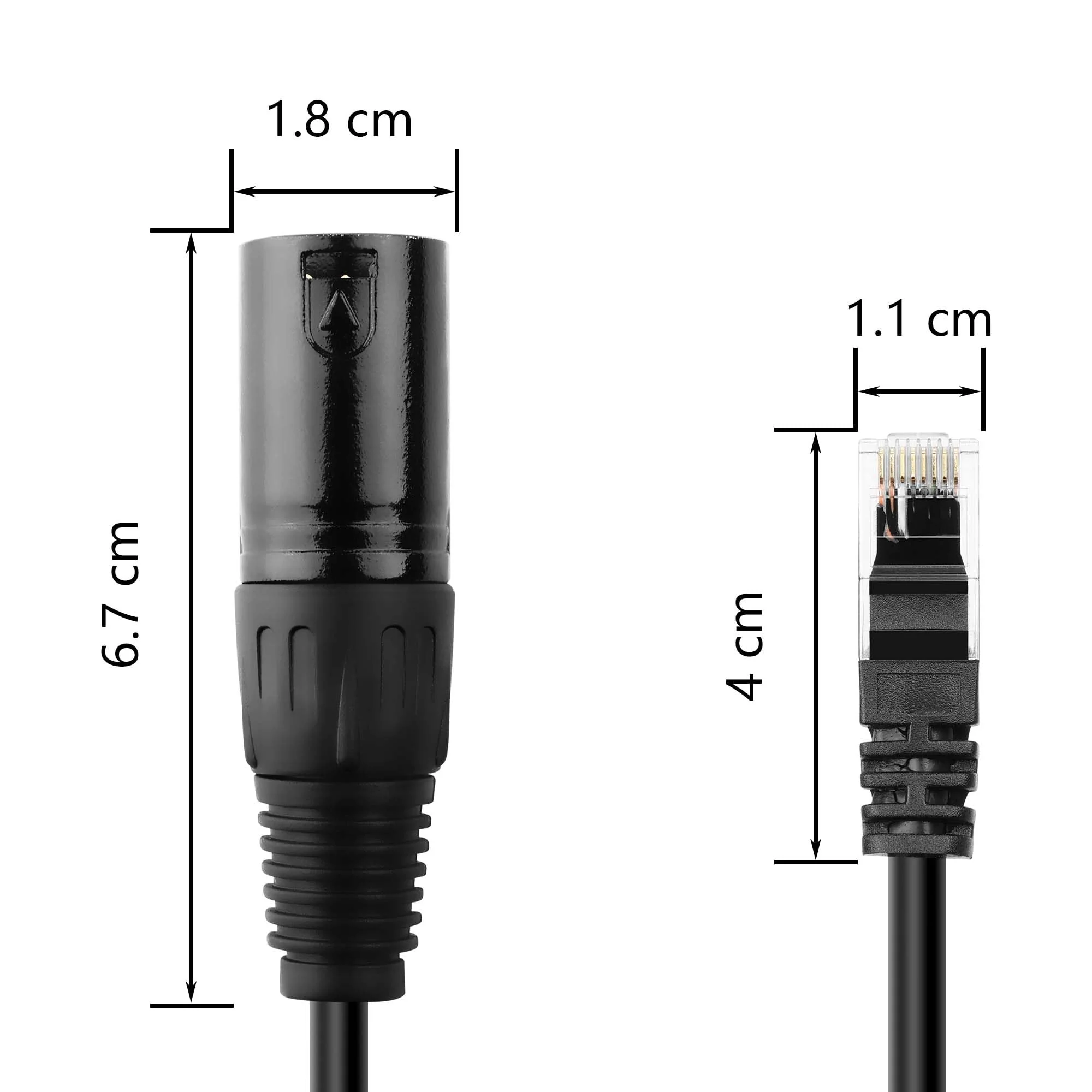 GINTOOYUN 5 Pin XLR to RJ45 Adapte Cable 2 Pcs DMX XLR 5 Pin Male to RJ45 Male Connector Extension Cable XLR Audio Cable for amplifiers,Mixers, KTV Equipment,Lighting and Sound(30CM/11.8in) 5 PIN XLR Male to RJ45 Male - Image 5