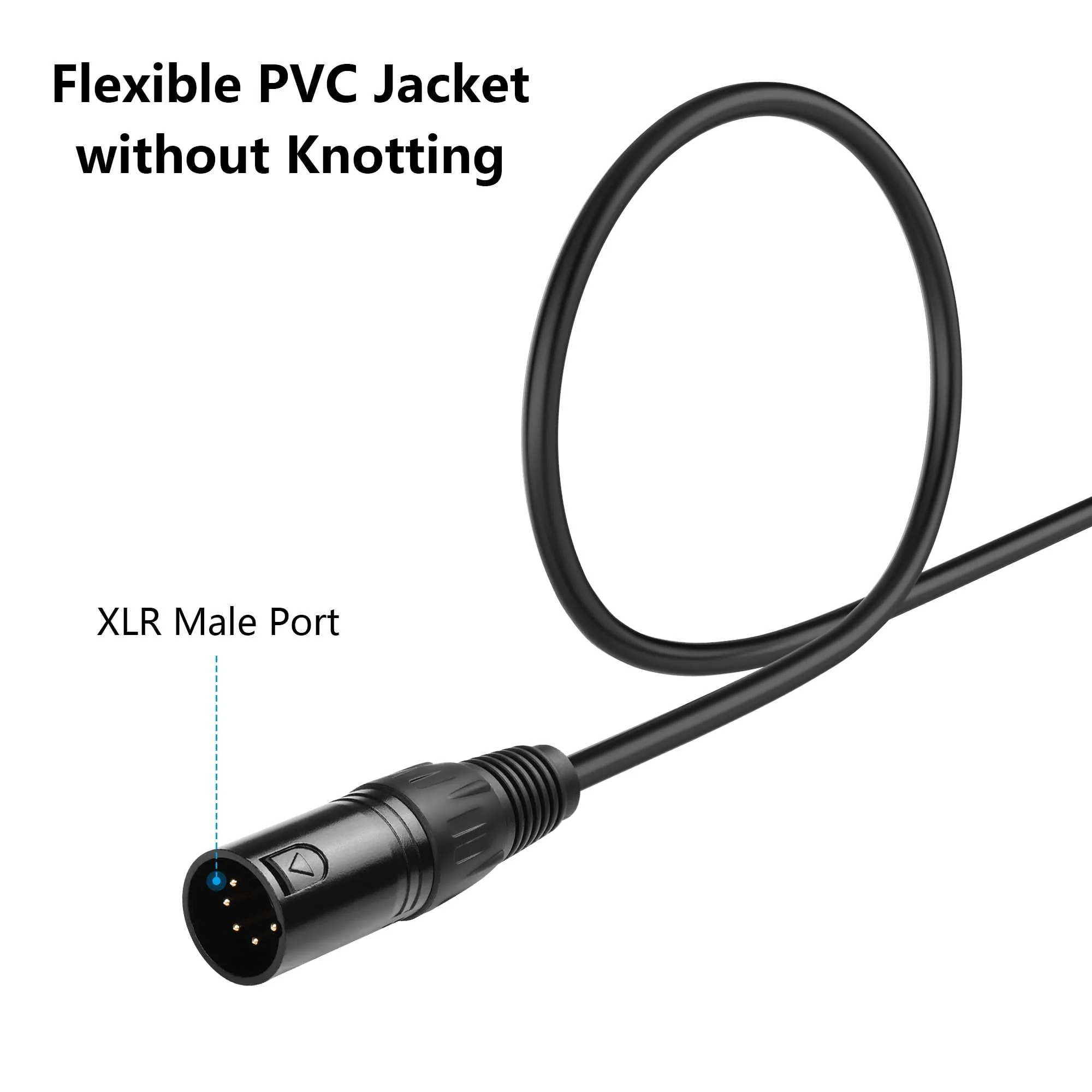 GINTOOYUN 5 Pin XLR to RJ45 Adapte Cable 2 Pcs DMX XLR 5 Pin Male to RJ45 Male Connector Extension Cable XLR Audio Cable for amplifiers,Mixers, KTV Equipment,Lighting and Sound(30CM/11.8in) 5 PIN XLR Male to RJ45 Male - Image 7