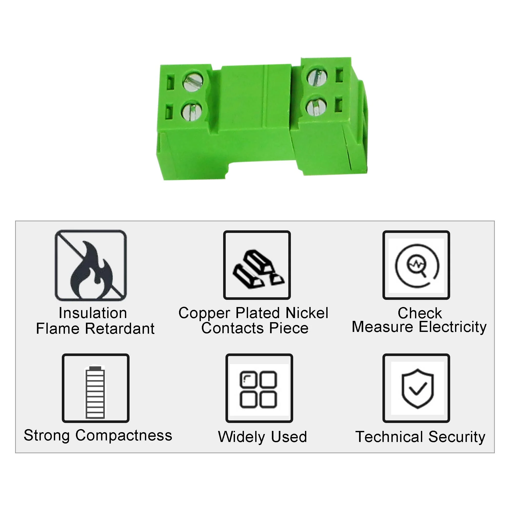 GINTOOYUN 5 Sets 3.81 mm Phoenix Plug 2 Pin, 300 V 15EDGRK 2-Pole 3.81 mm Earth Circuit Terminals, 3.81 mm Pitch 2P PCB Screw Terminals (Style 1) Style 1 - Image 6