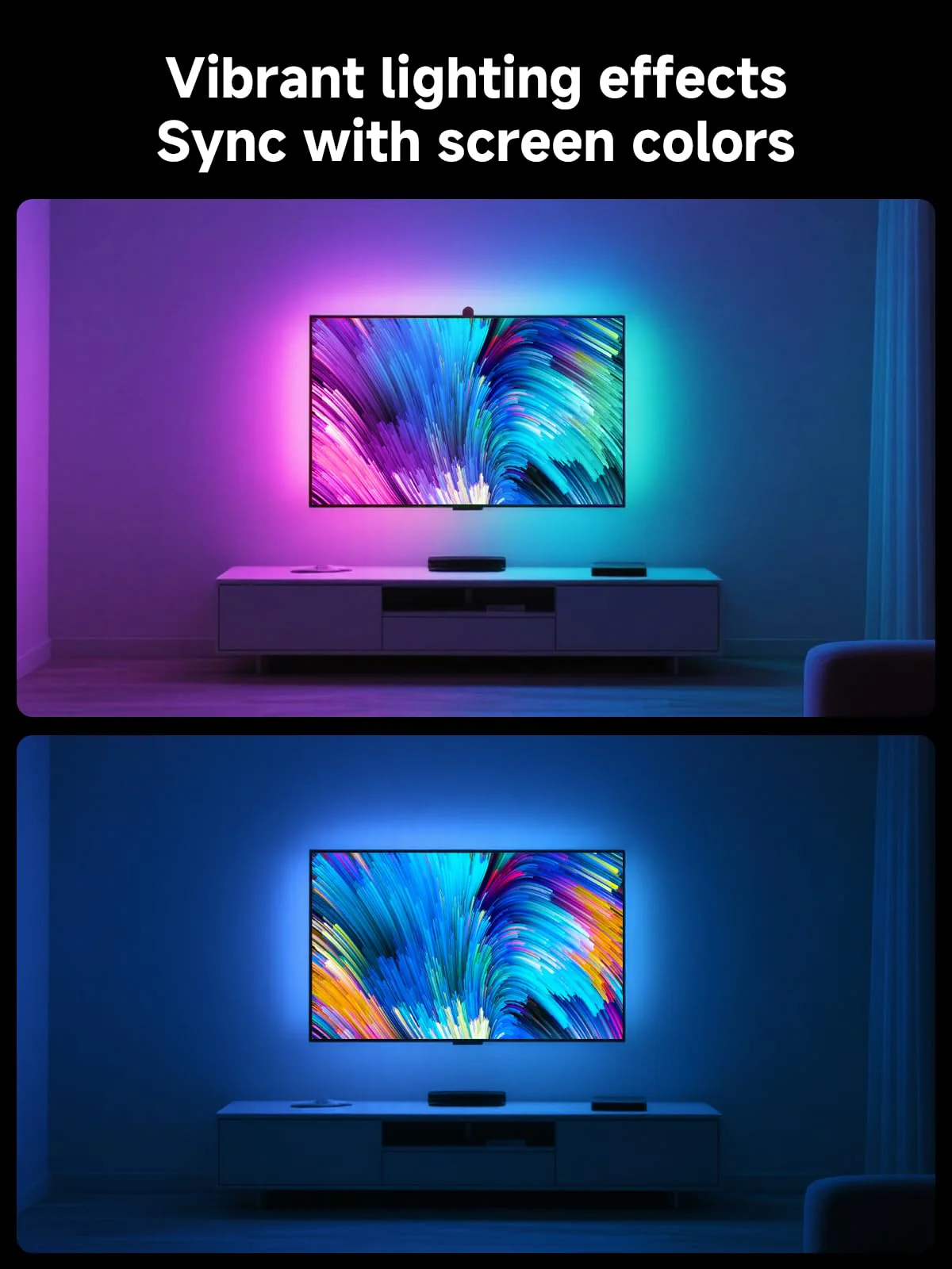 GIPOYENT LED TV Backlights with Camera, 13.7FT TV Lights That Change with for 45-65 in TV, Music Sync LED Strip Light with Smart App Control - RGB Color Changing Light Strip for Bedroom 13.7FT for 45"-65" TV - Image 6