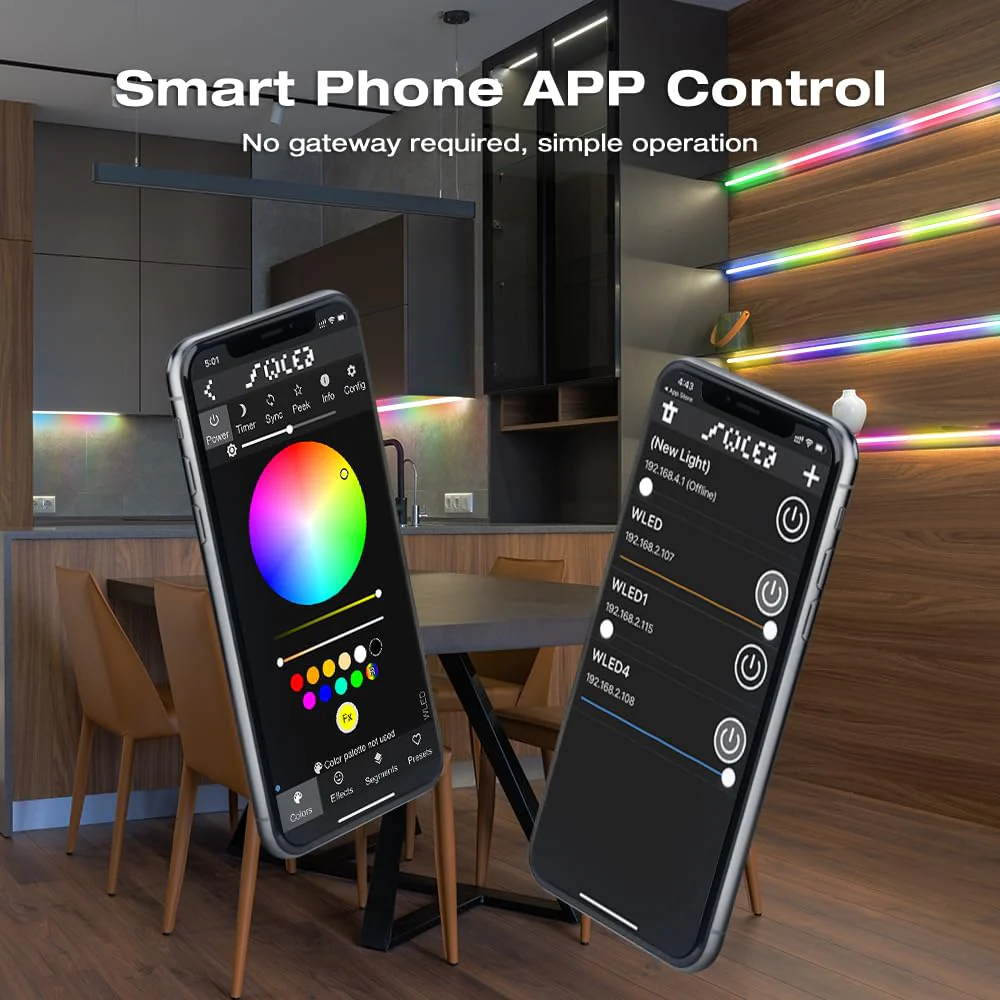GLEDOPTO WLED Digital Strip Light Controller WiFi DC5-24V Support WS2812 2811 SK6812 and Other RGB RGBW Strip Lights 800 ICs DIYable - Image 3