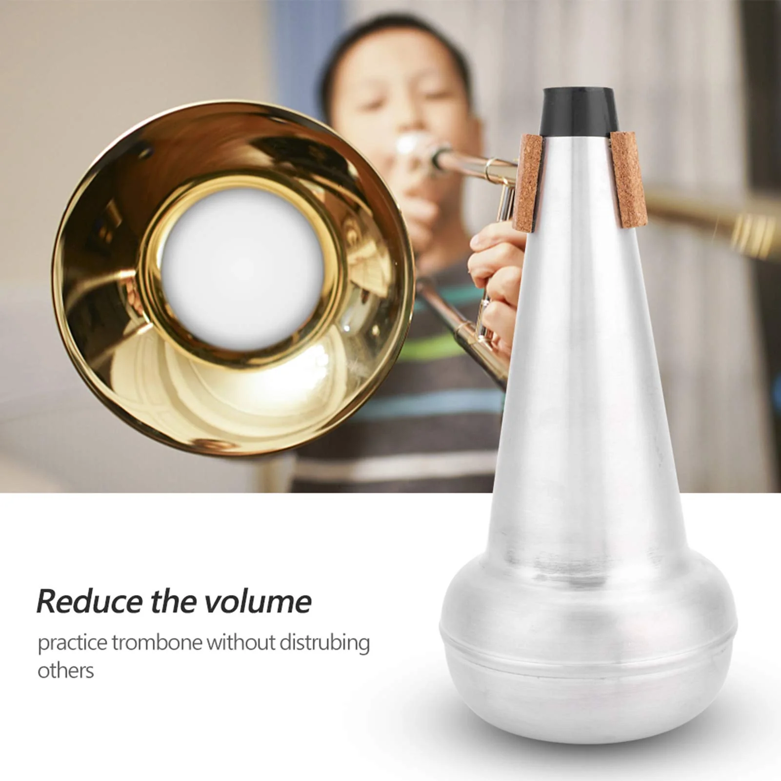 GLOGLOW Trombone Practice Mute, Aluminum Alloy Tenor Trombone Mute, Lightweight Portable for Quiet Practice, Music Students, Home Use, Rehearsal Rooms, Late Night Sessions - Image 2