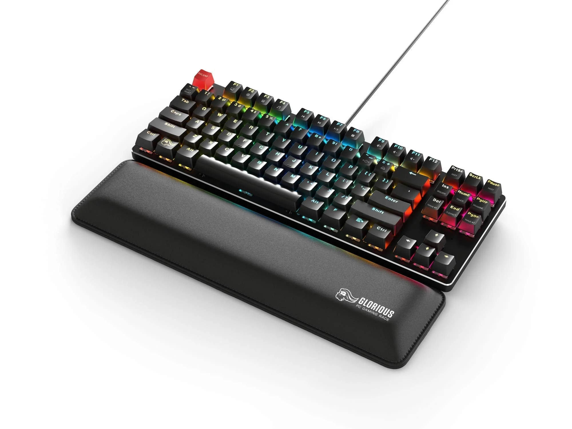 Glorious Wrist Pad/Rest - TENKEYLESS (TKL) Size - Black - Mechanical Keyboards,Stitched Edges,Ergonomic | 14x4 inches/25mm Thick (GWR-87) 14.6L x 4.3W inches - Image 4