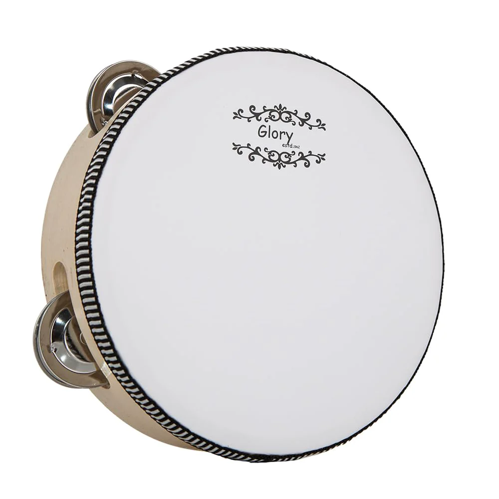 Glory Hand Held Tambourine Drum 6 inch Bell Birch Metal Jingles Percussion Gift Musical Educational Drum Instrument for KTV Party Games (6 inch) 6" - Image 3
