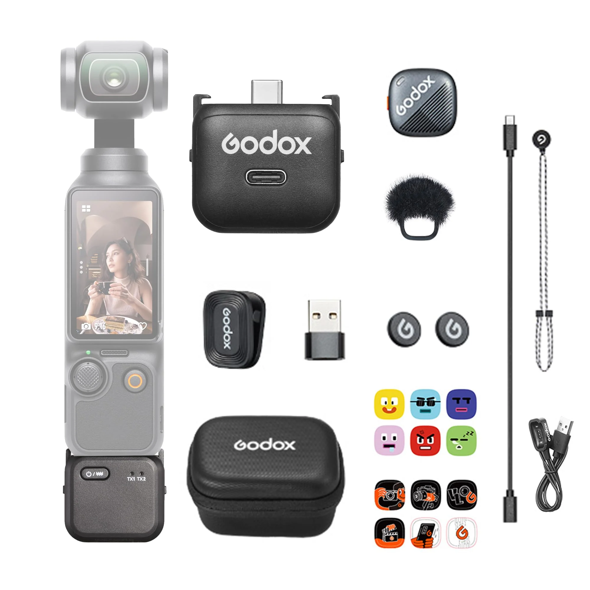 GODOX Cube-OP3 Kit 2.4GHz Wireless Microphone System for DJI OSMO Pocket