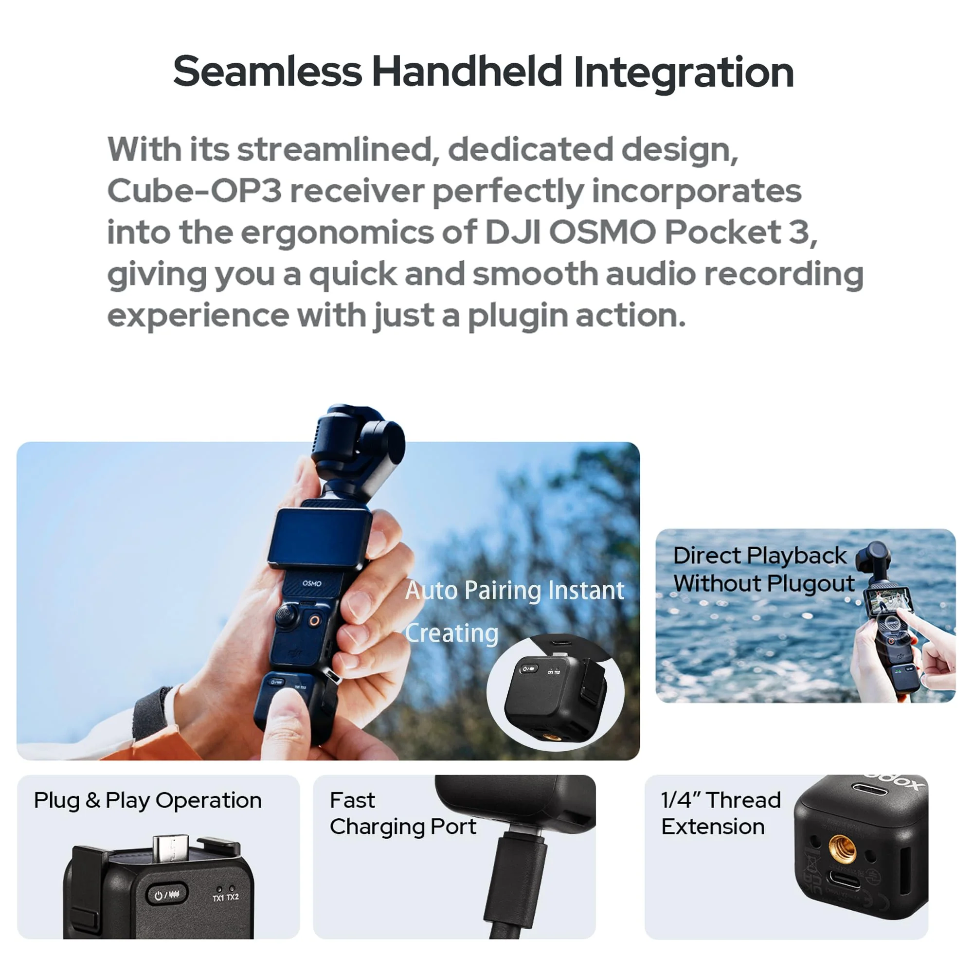 GODOX Cube-OP3 Kit 2.4GHz Wireless Microphone System for DJI OSMO Pocket - Image 3