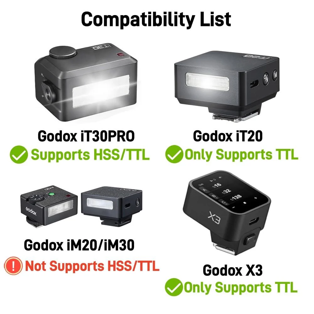 Godox TR-C TTL Hot Shoe Riser for Canon Cameras,0-90° Angle Adjustment,30mm Height Increase, Reduce Lens Shadow Compatible with Godox iT30 Pro C,iT20 C,iT22C,iM30,iM20,iM22 Mini Flash - Image 2