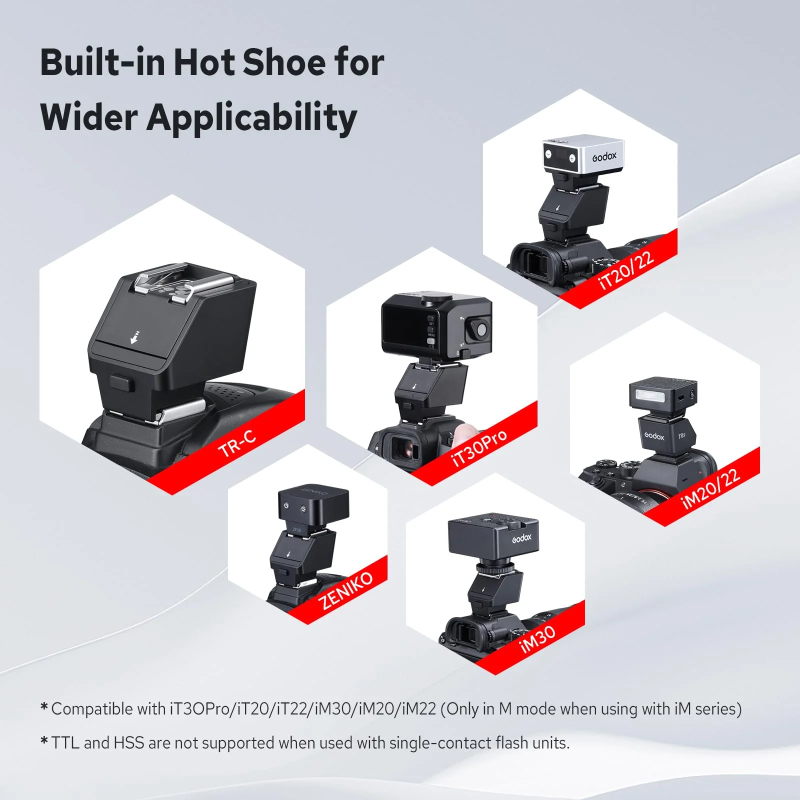 Godox TR-C TTL Hot Shoe Riser for Canon, with 6 Adjustment Levels (0-90°) TTL Function HotShoe Extender Mount Adapter for Godox TTL Mini Flash iT20 iT30Pro - Image 7