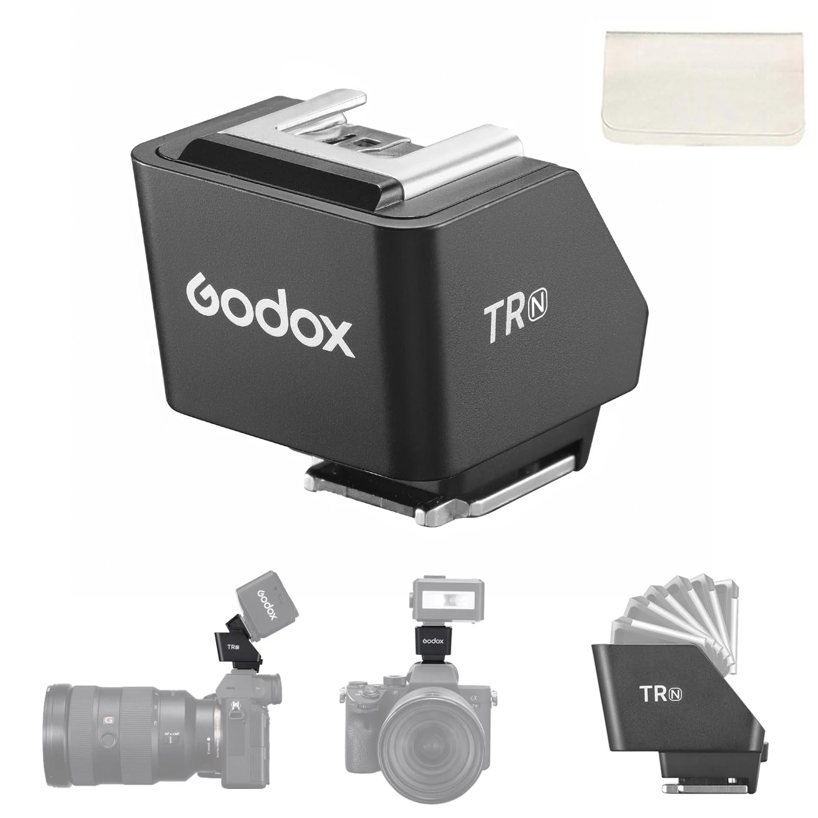 Godox TR-N TTL Hot Shoe Riser for Nikon, with 6 Adjustment Levels (0-90°) TTL Function HotShoe Extender Mount Adapter for Godox TTL Mini Flash iT20 iT30Pro