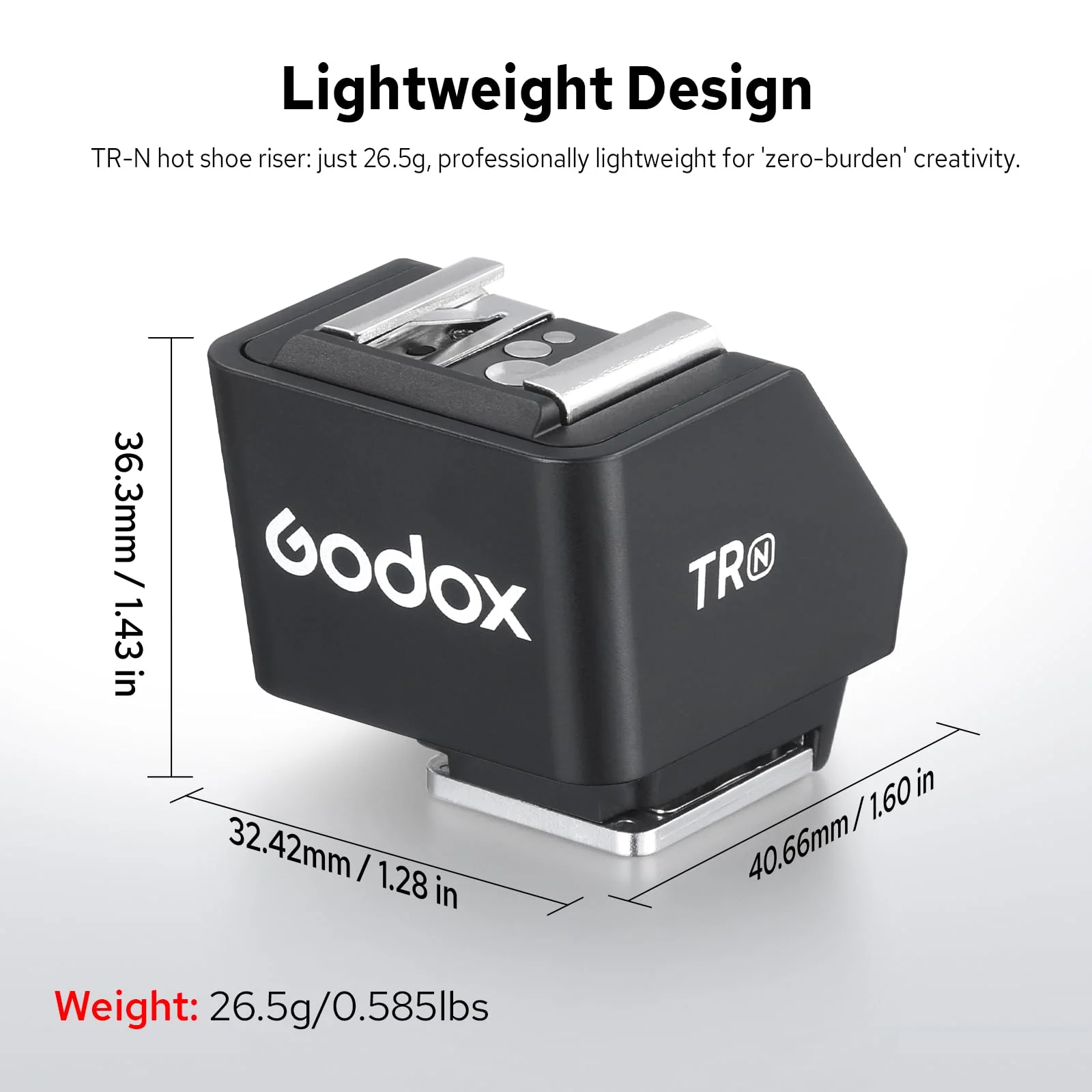 Godox TR-N TTL Hot Shoe Riser for Nikon, with 6 Adjustment Levels (0-90°) TTL Function HotShoe Extender Mount Adapter for Godox TTL Mini Flash iT20 iT30Pro - Image 6